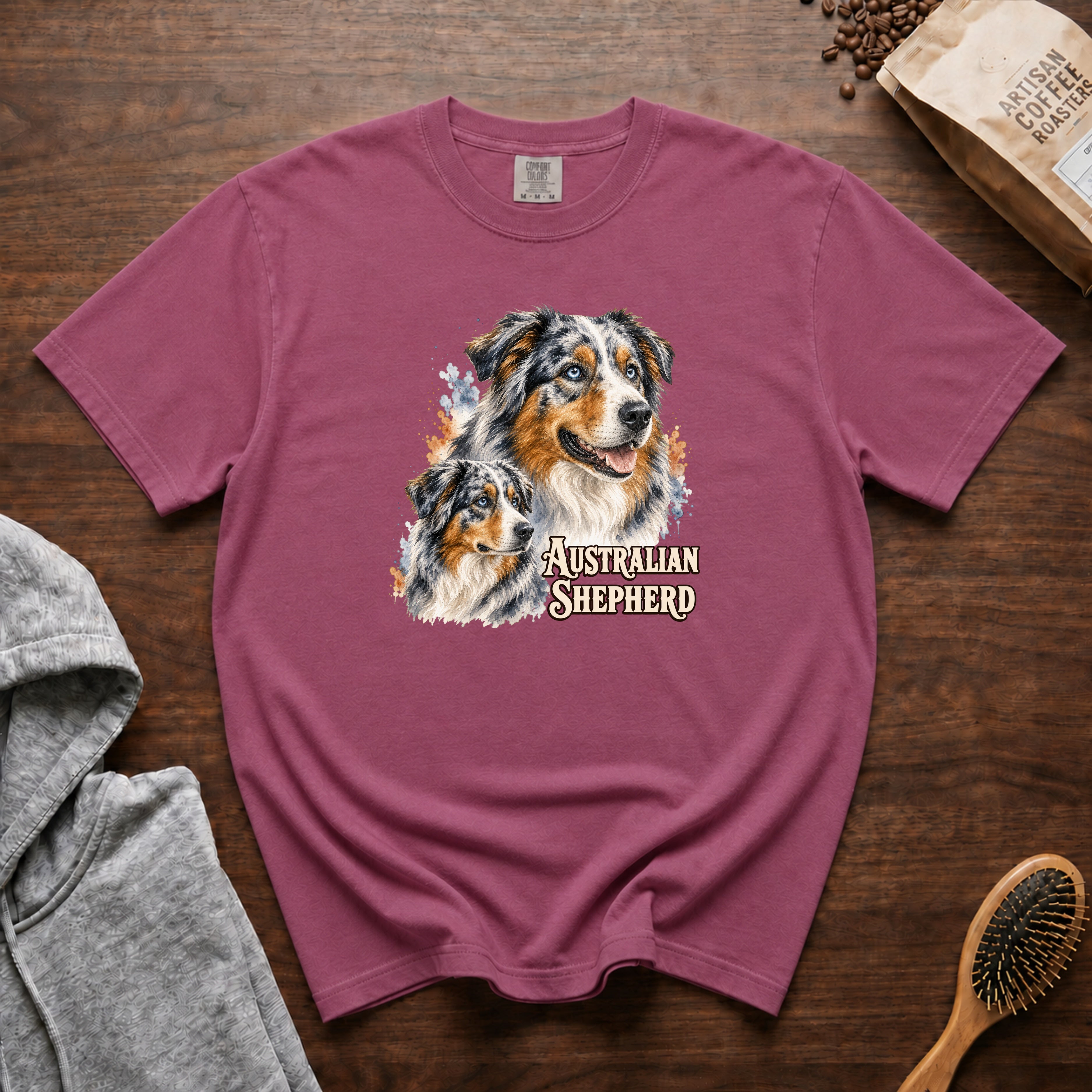 Australian Shepherd T-Shirt — Berry