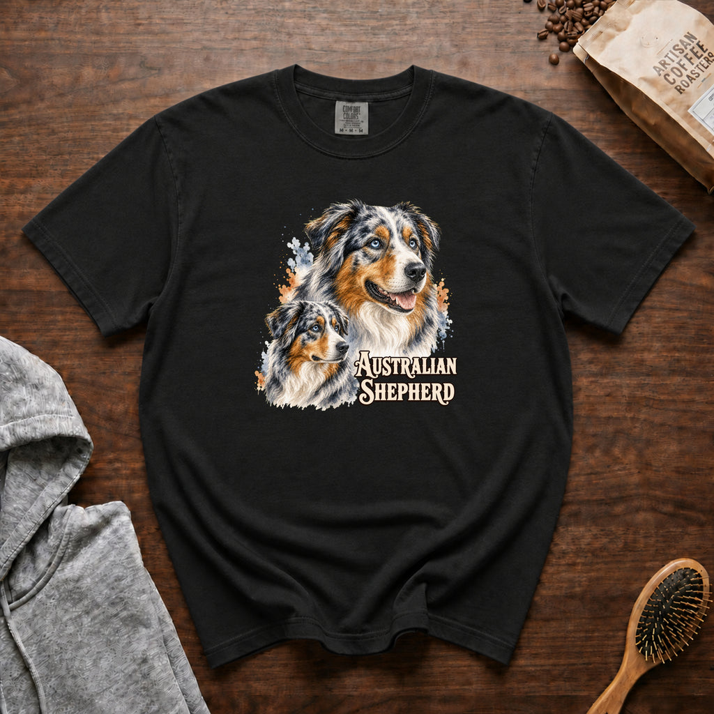 Australian Shepherd T-Shirt — Black