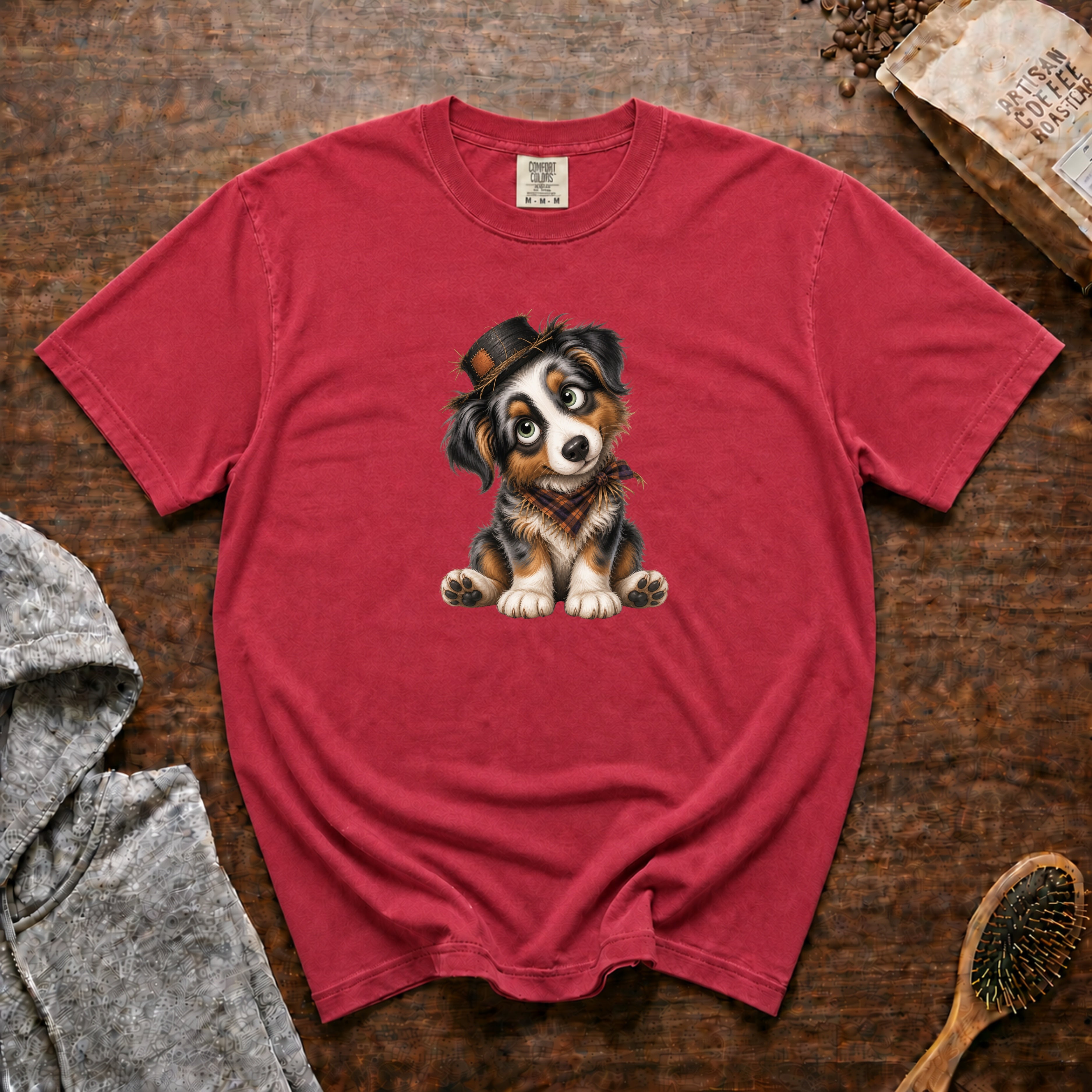Australian Shepherd T-Shirt — Crimson