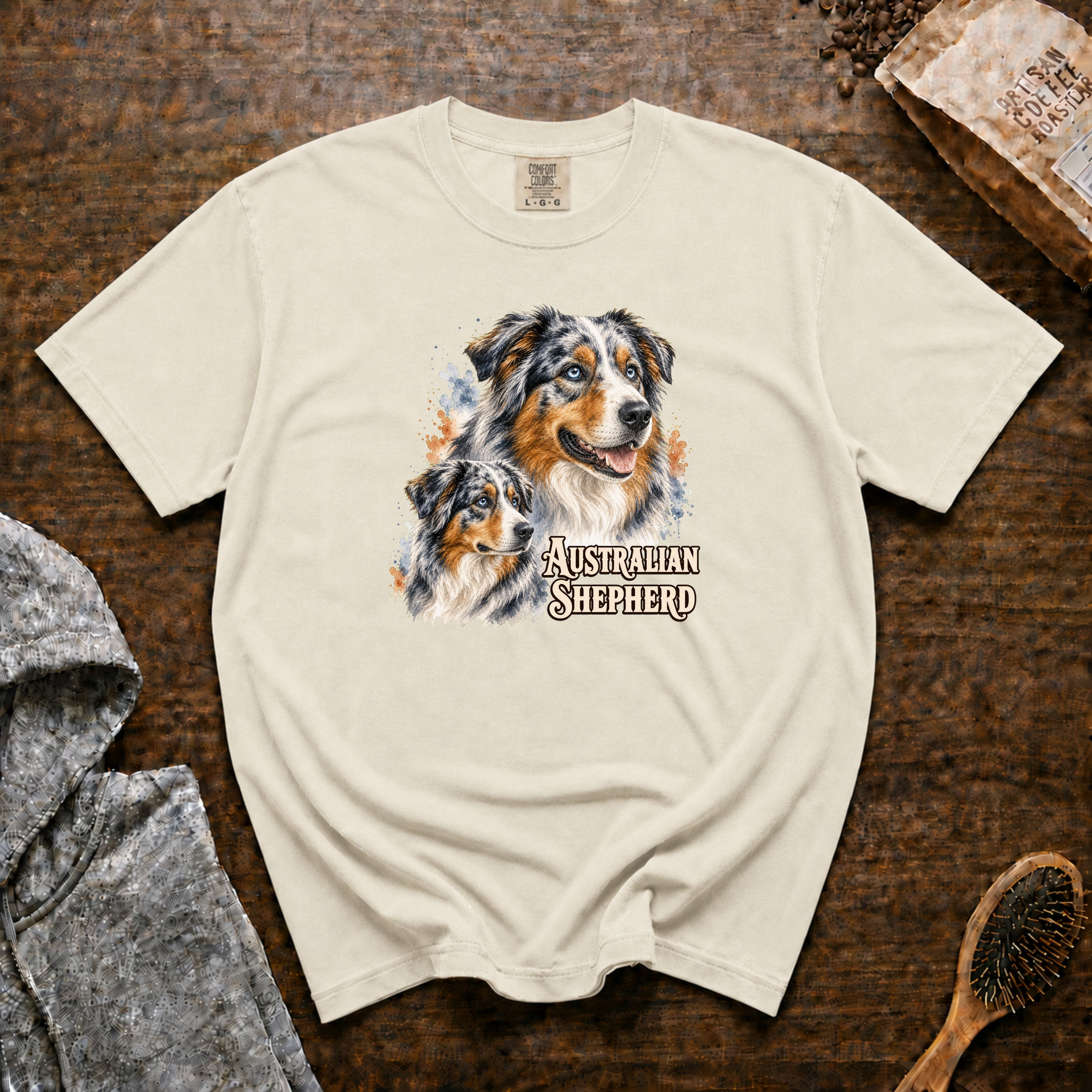 Australian Shepherd T-Shirt — Ivory