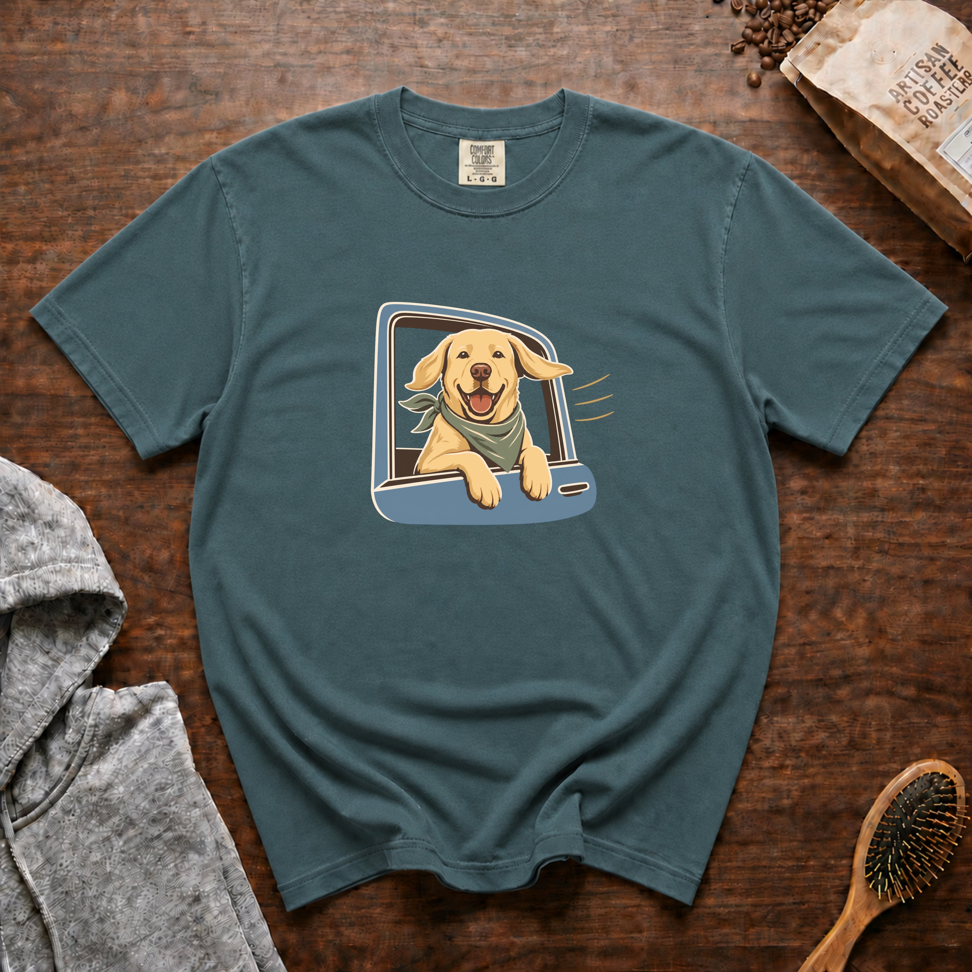 Backseat Copilot T-Shirt — Blue Spruce