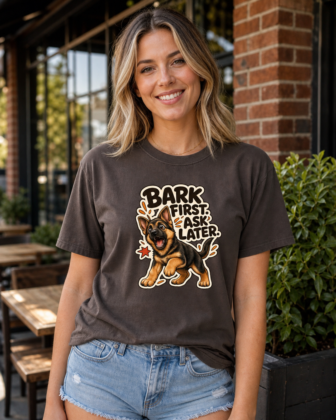 Bark First Ask Later T-Shirt | Funny Dog Lover Tee