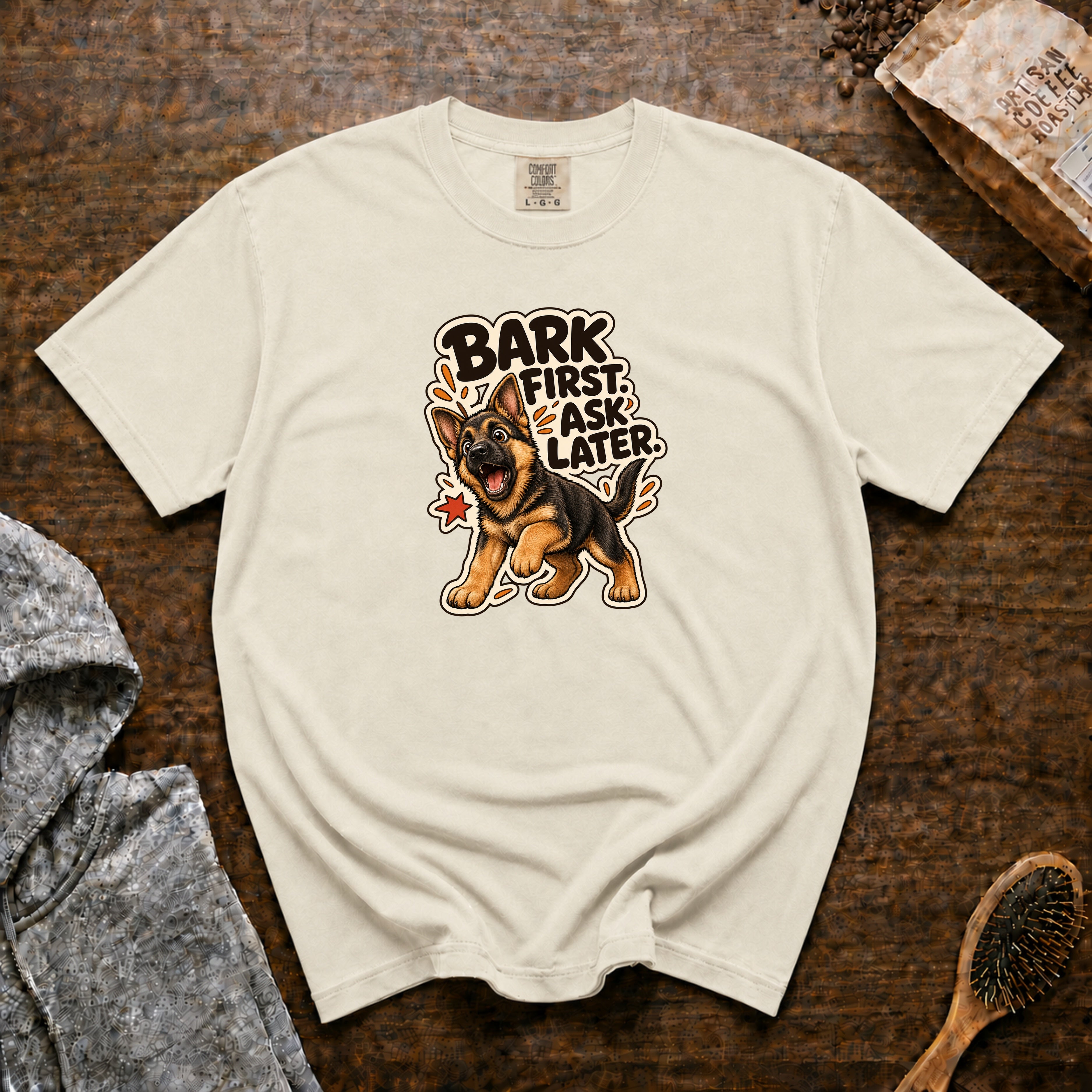 Bark First Ask Later T-Shirt — Ivory