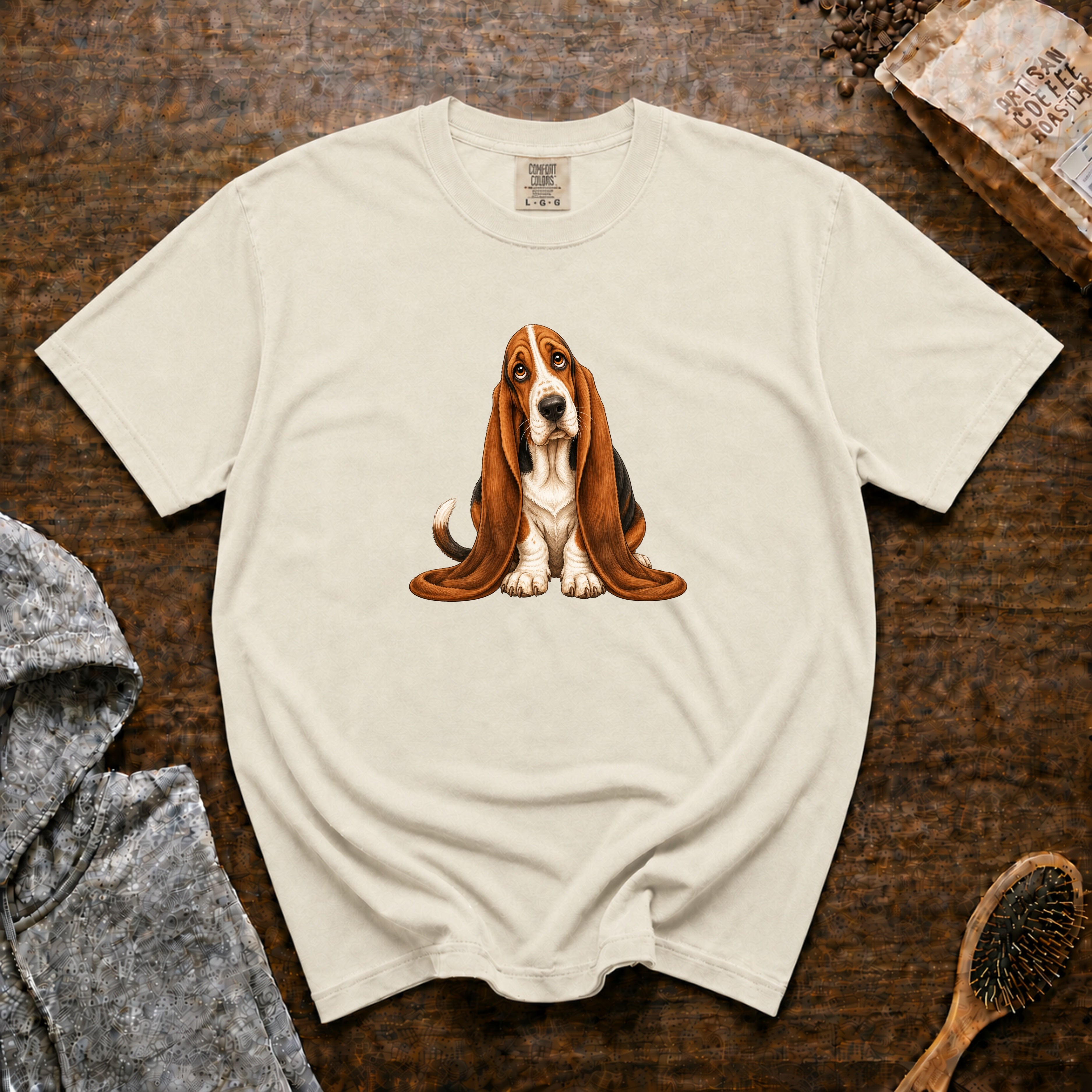 Basset Ears Everywhere 1 T-Shirt — Ivory
