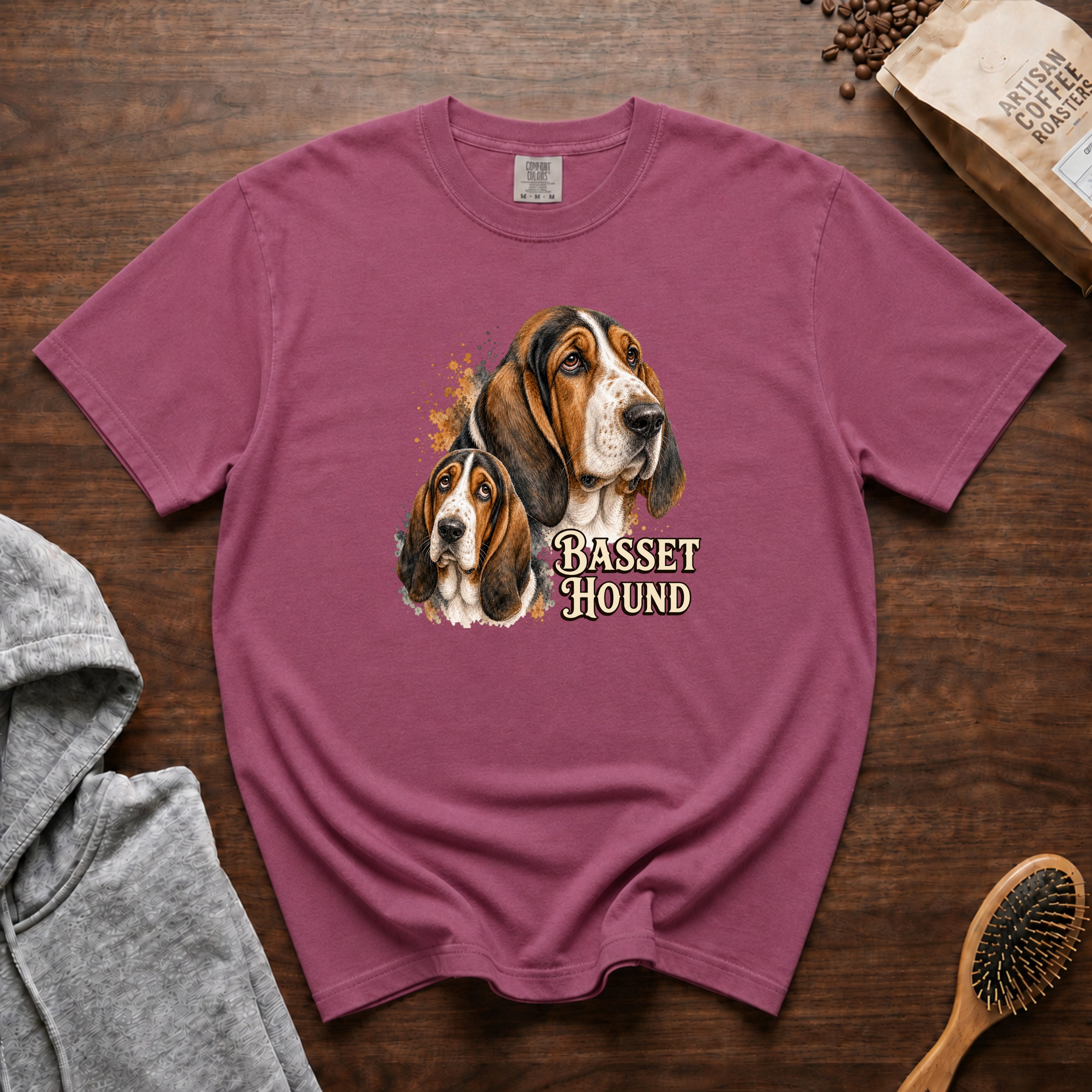 Basset Hound T-Shirt — Berry