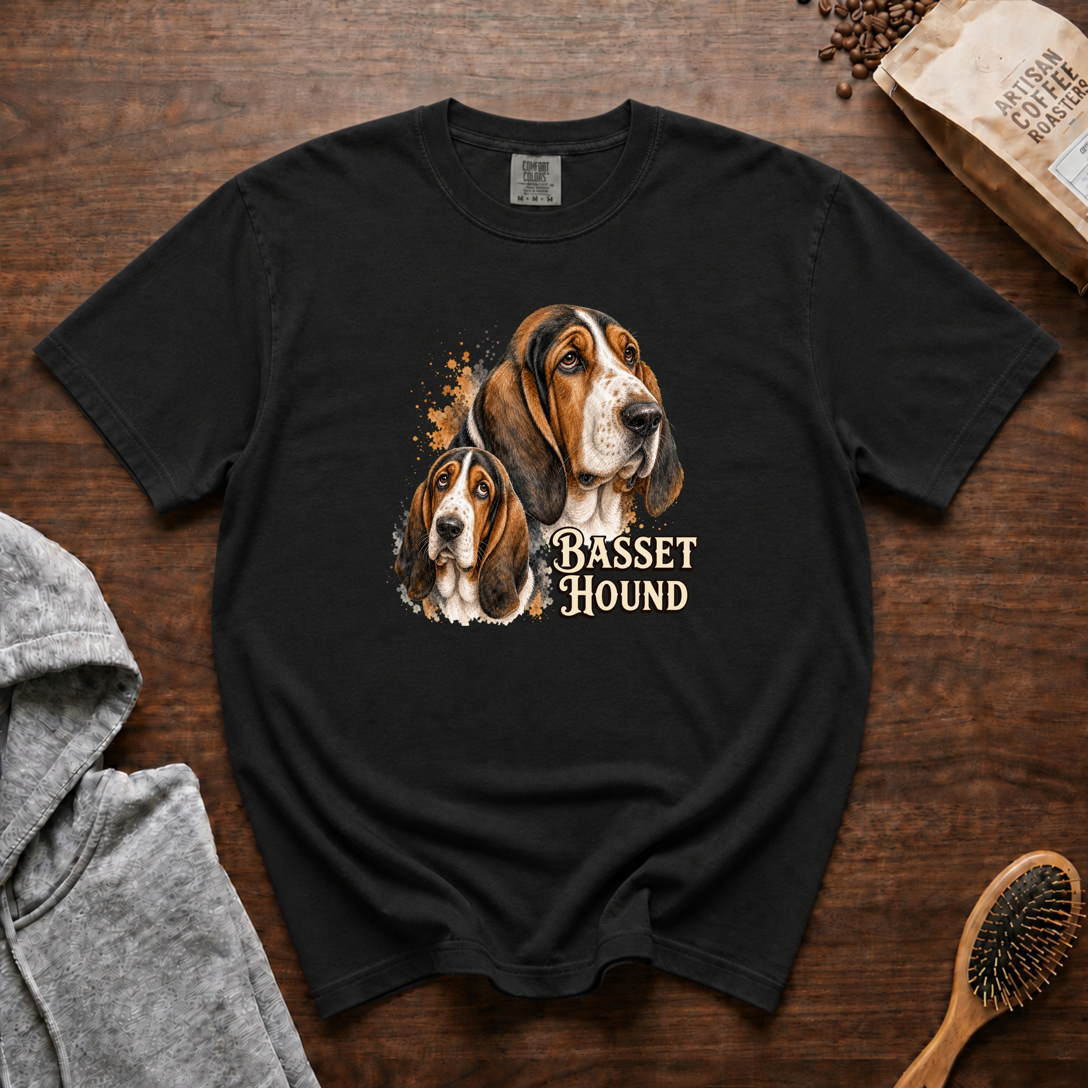Basset Hound T-Shirt — Black