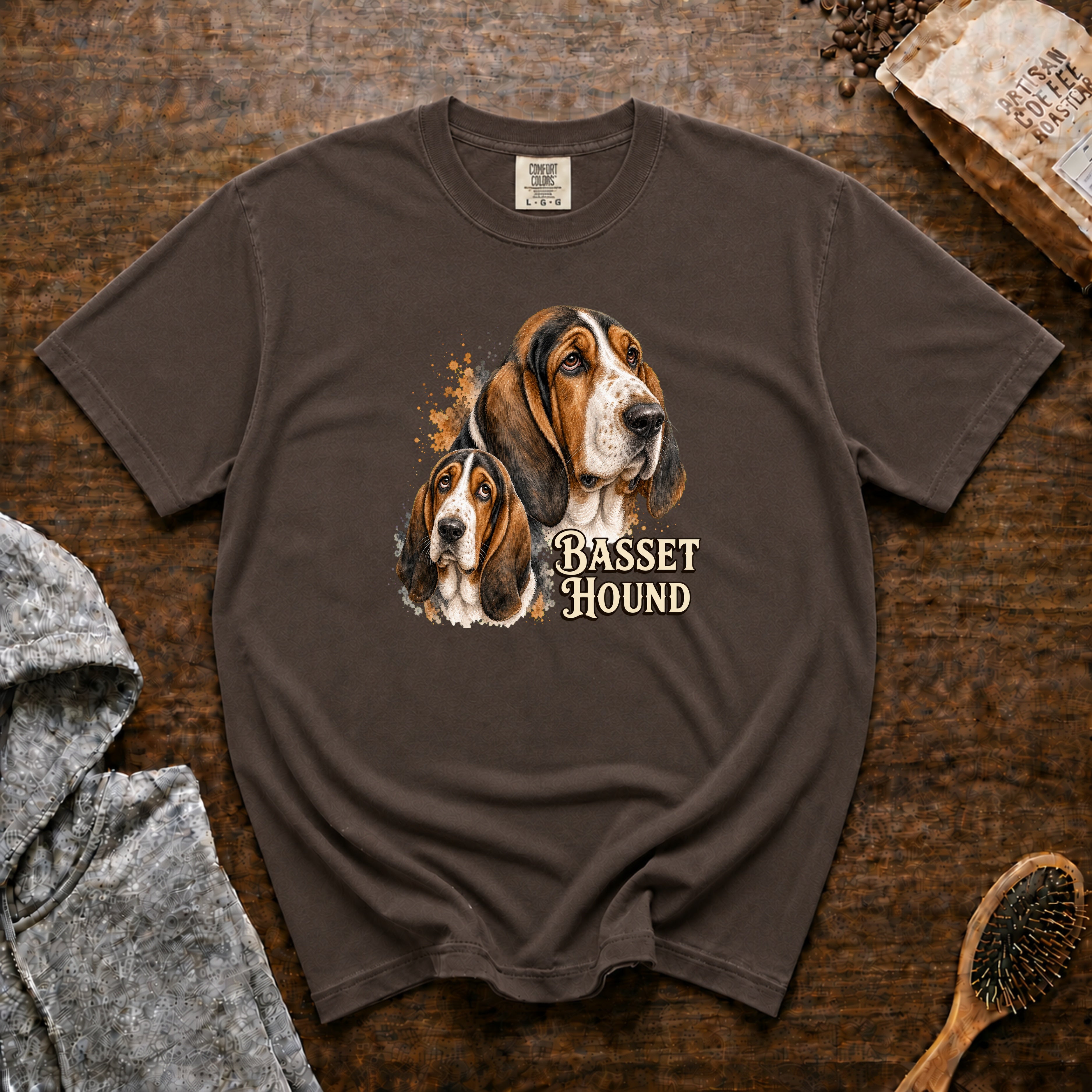 Basset Hound T-Shirt — Espresso