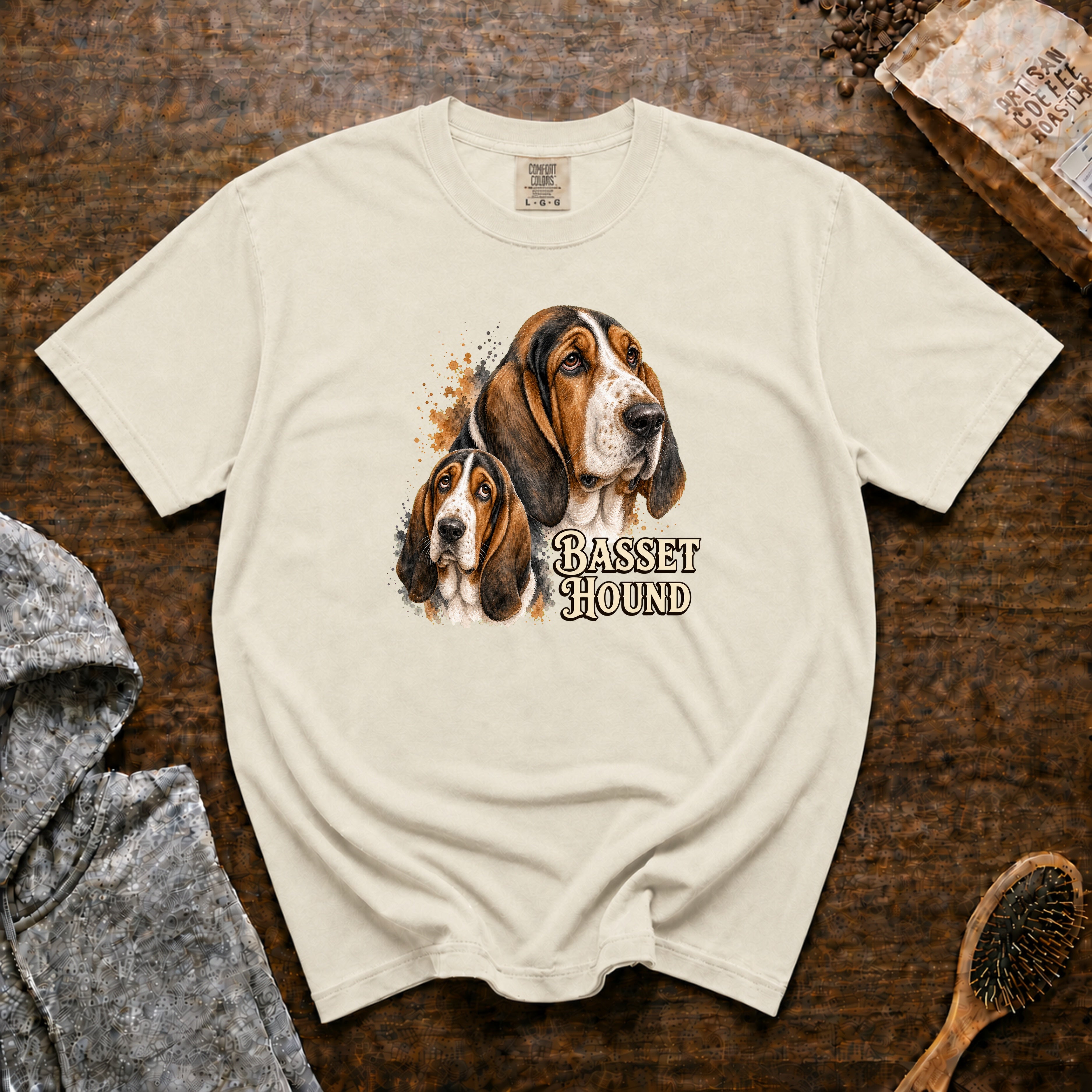 Basset Hound T-Shirt — Ivory