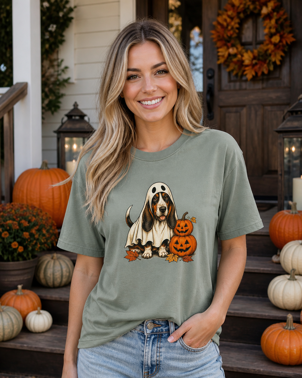 Bassett Hound Halloween T-Shirt