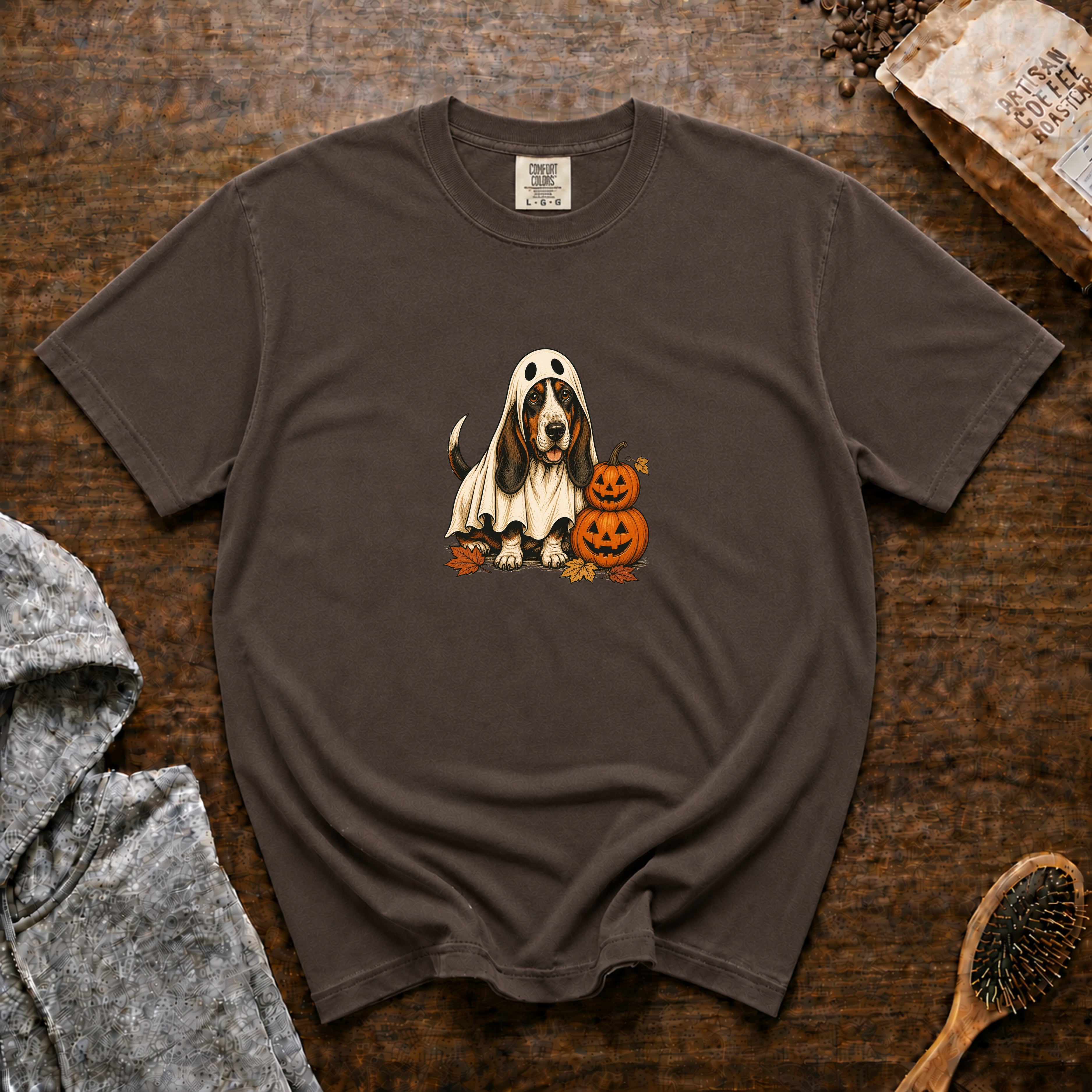 Bassett Hound Halloween T-Shirt — Espresso