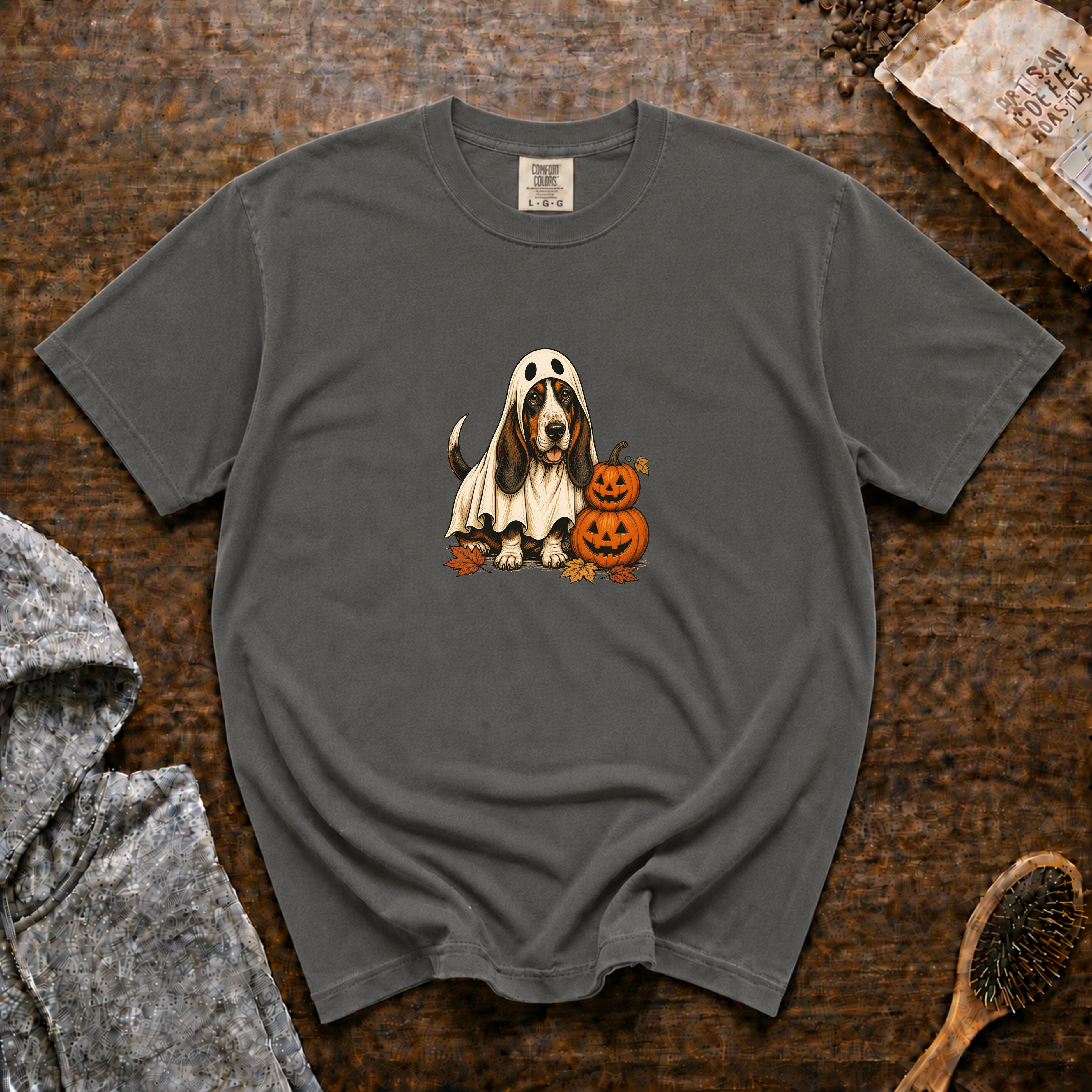 Bassett Hound Halloween T-Shirt — Pepper