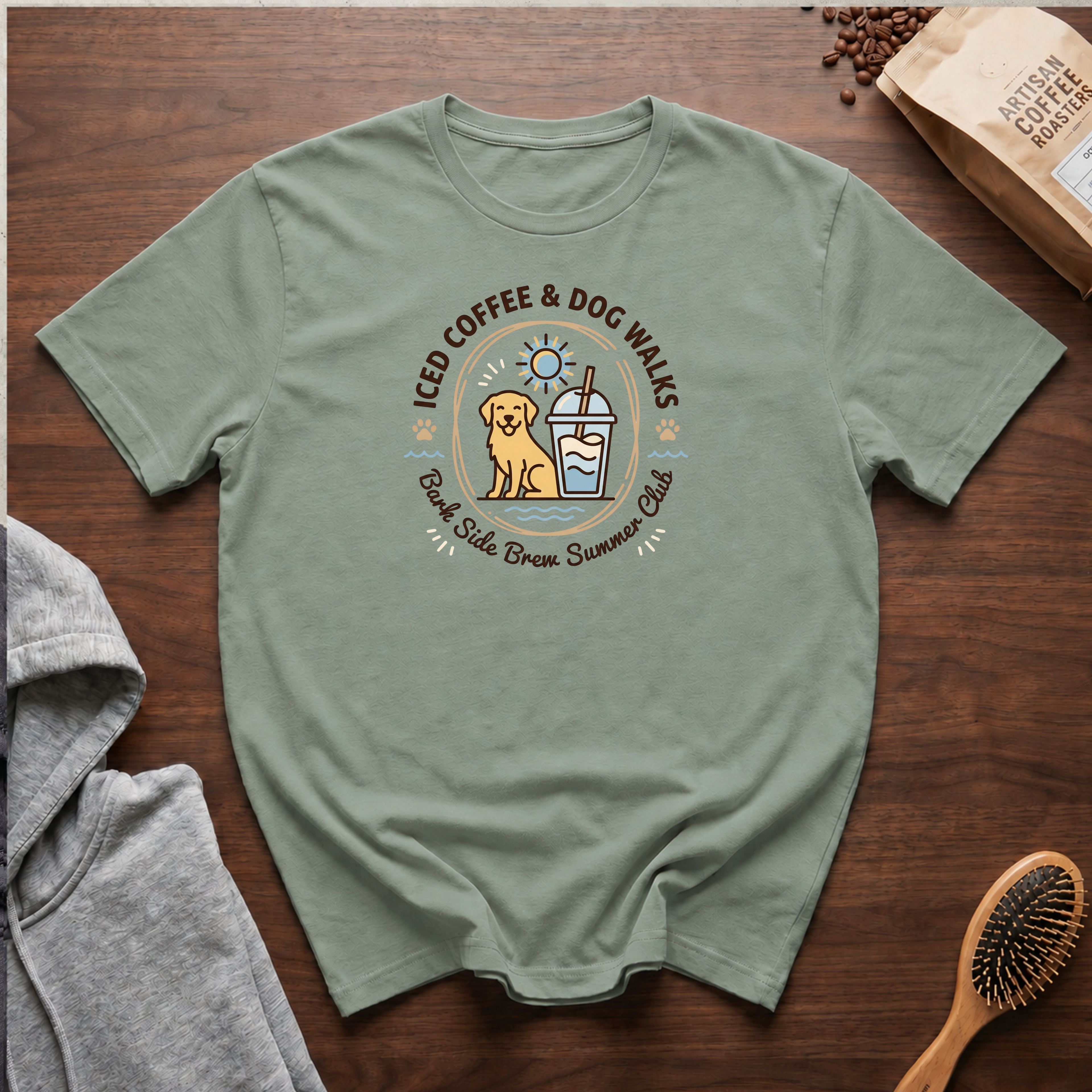 Iced Coffee and Dog Walks T-Shirt