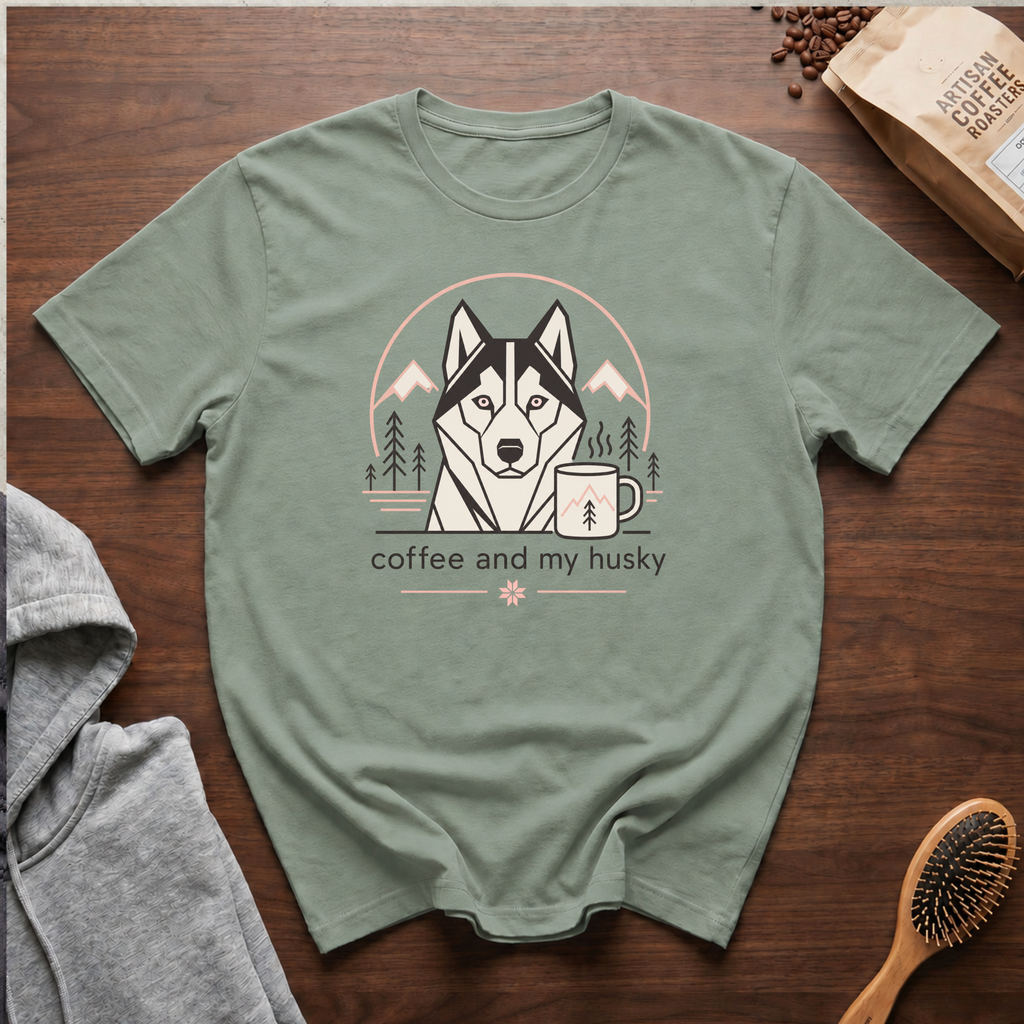 Coffee and My Husky T-Shirt