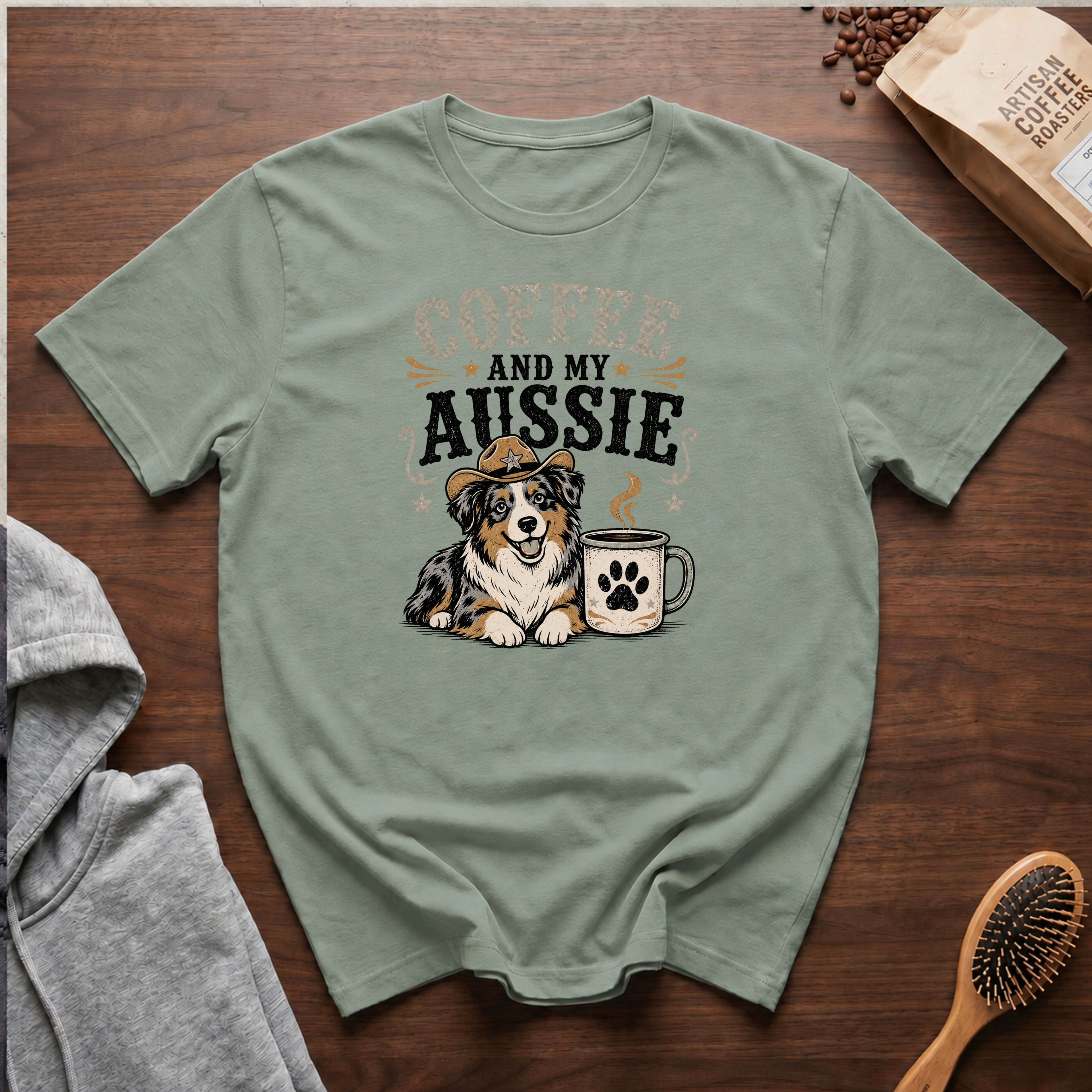 Coffee and My Aussie T-Shirt