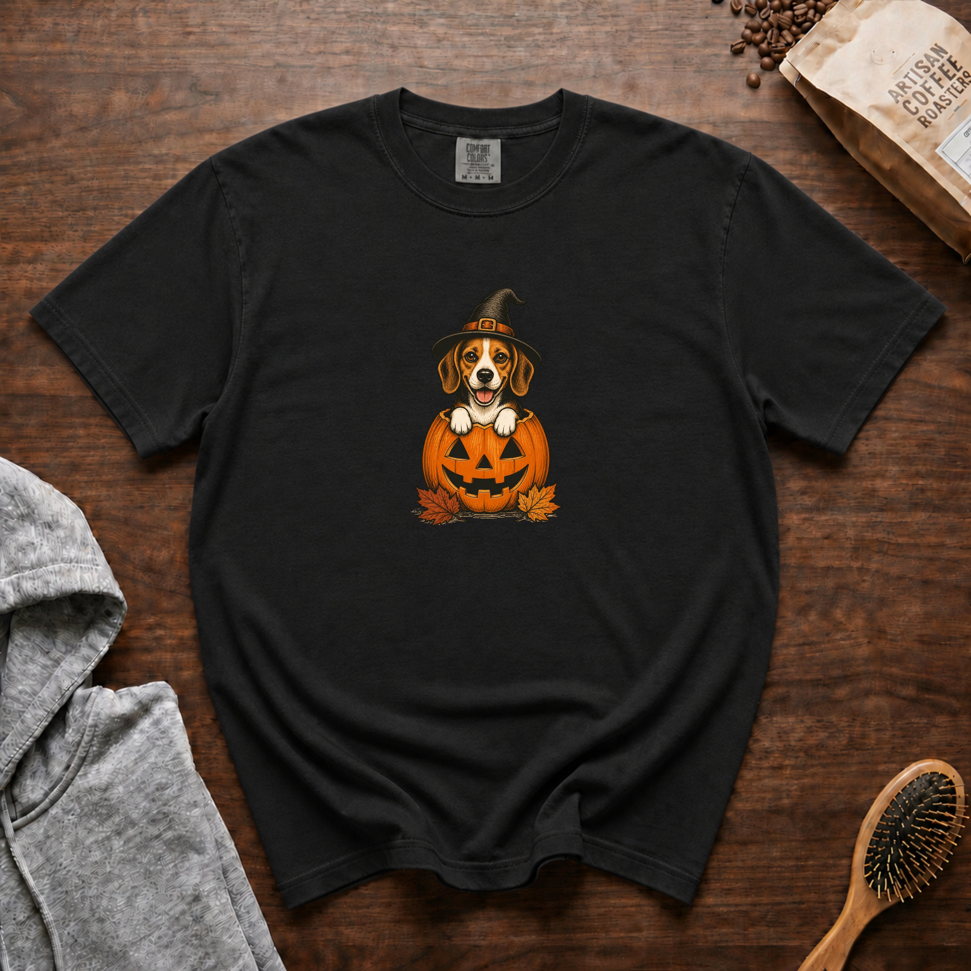 Beagle Halloween T-Shirt — Black