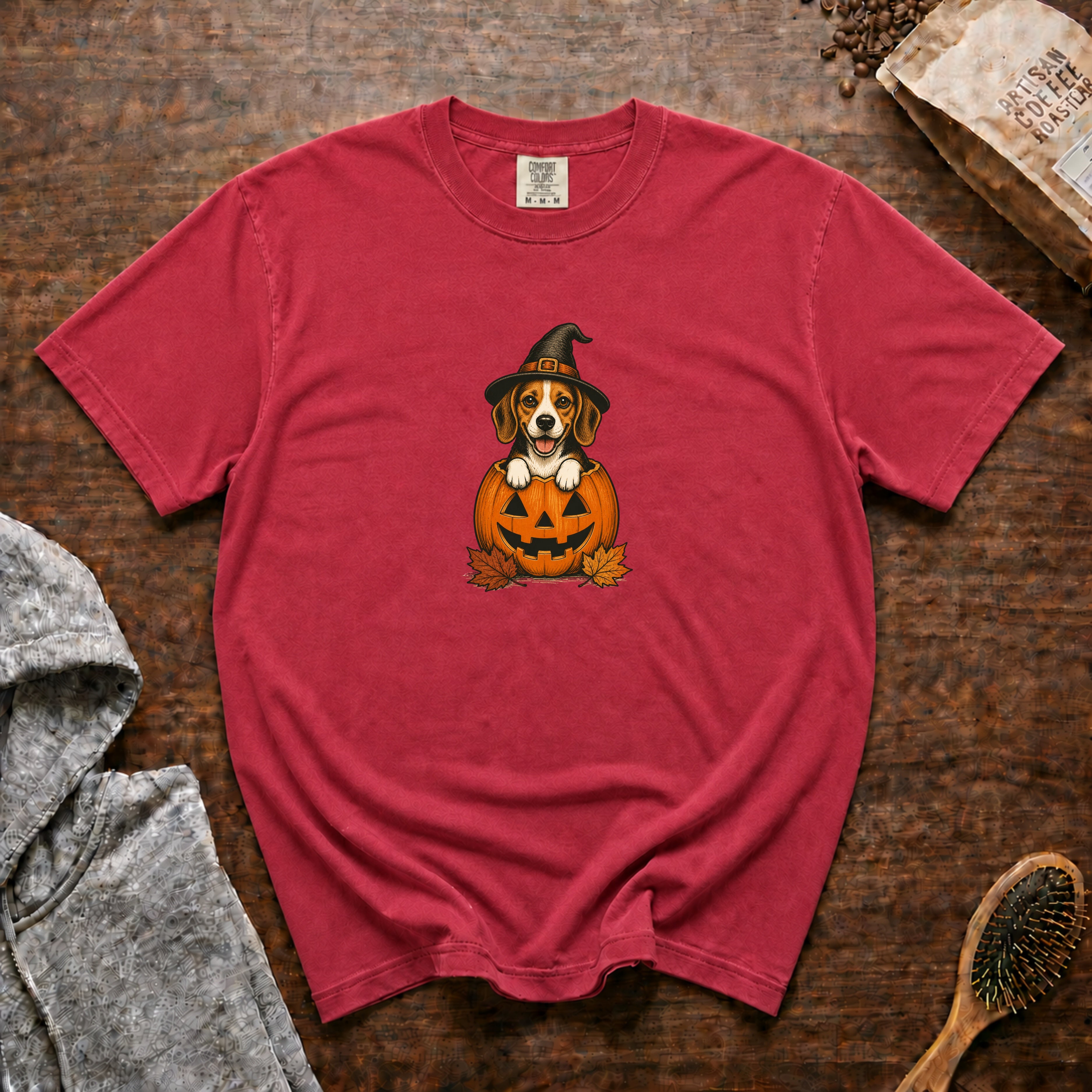 Beagle Halloween T-Shirt — Crimson