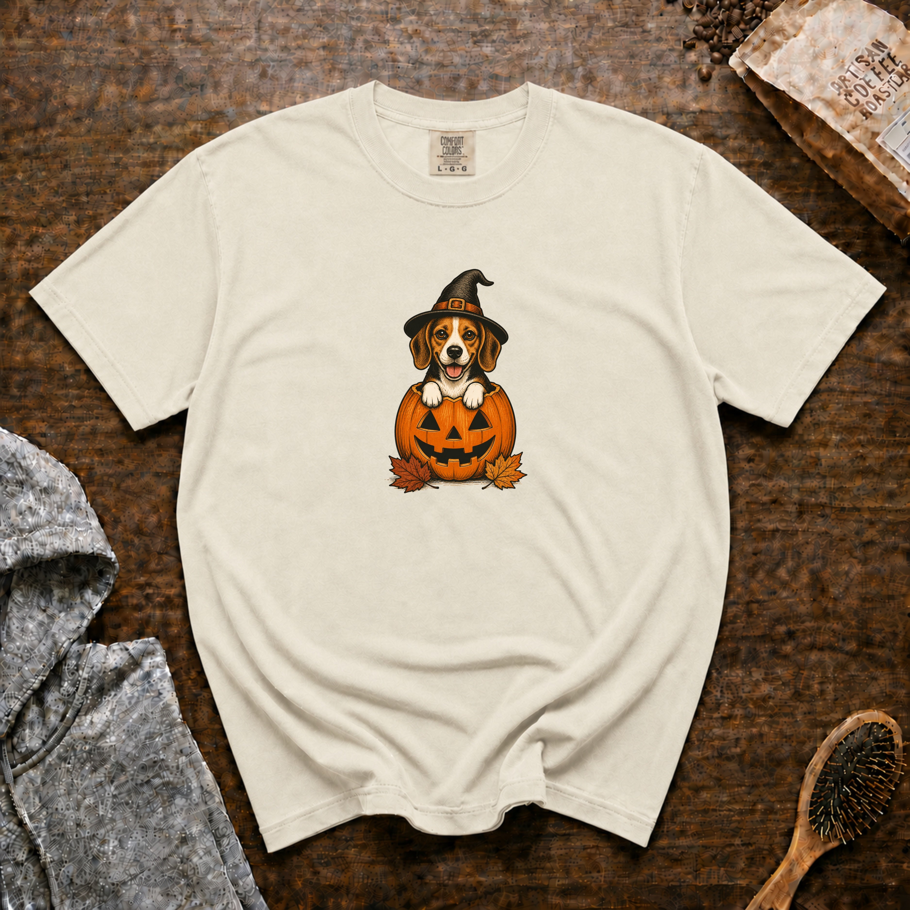 Beagle Halloween T-Shirt — Ivory