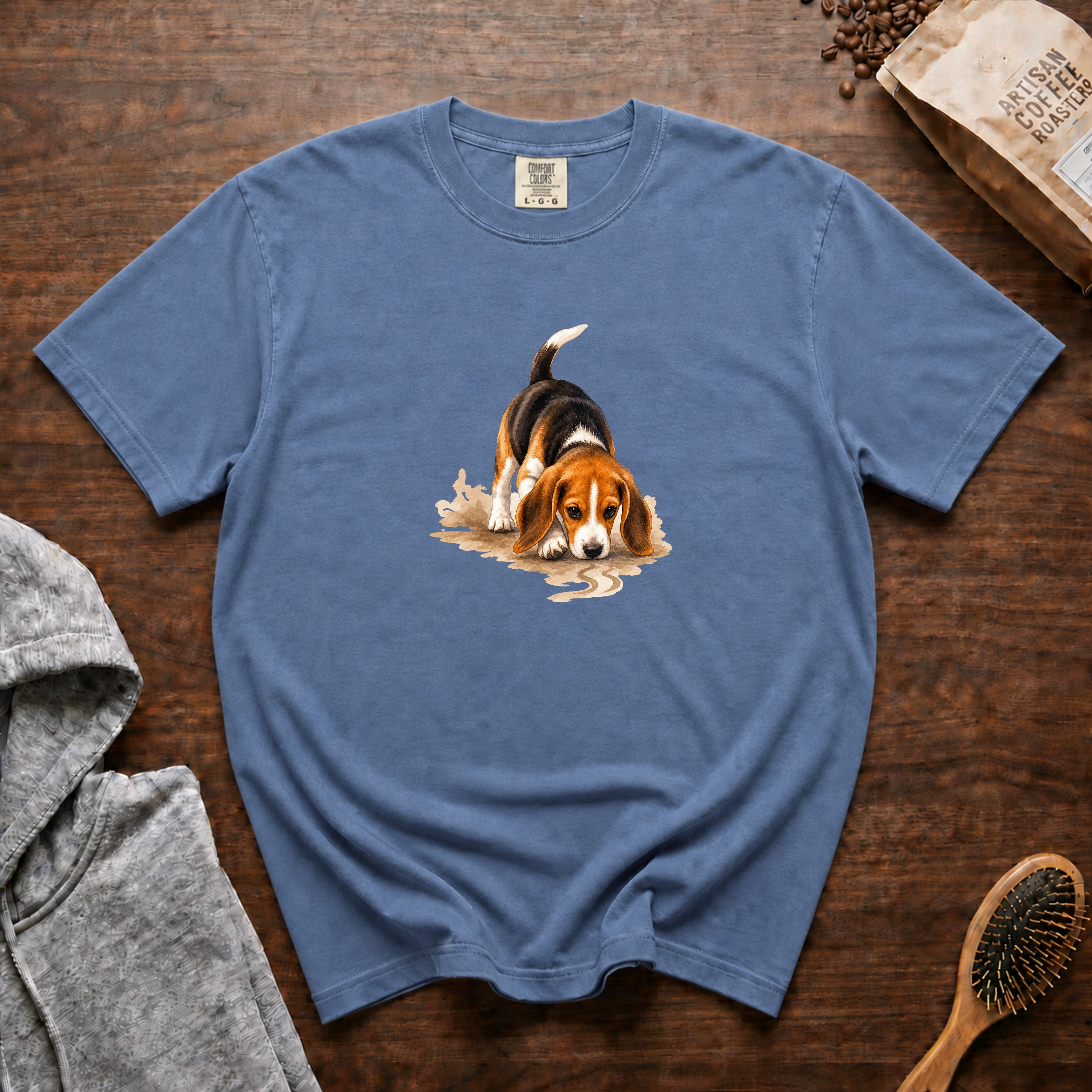 Beagle Nose First T-Shirt — Blue Jean
