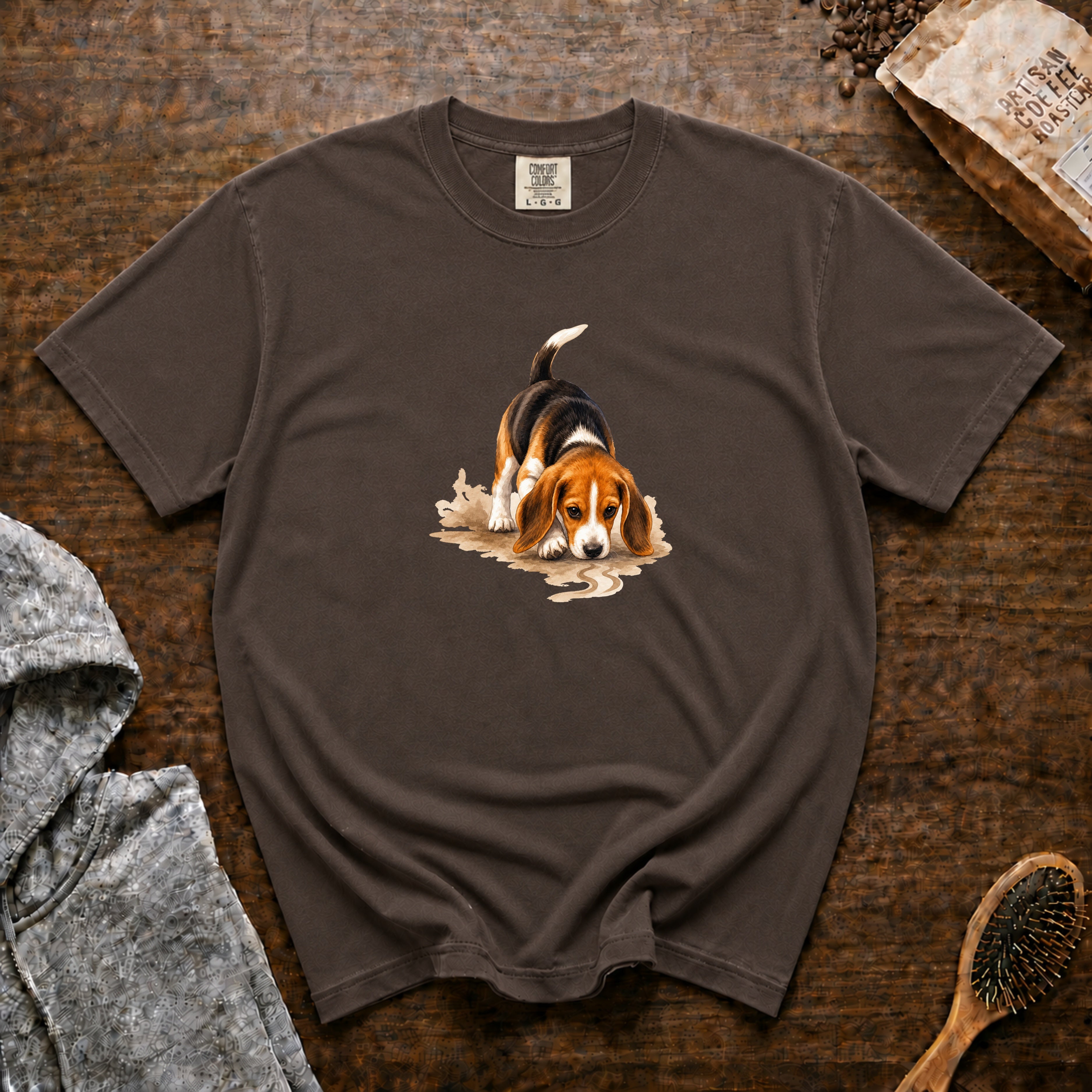 Beagle Nose First T-Shirt — Espresso