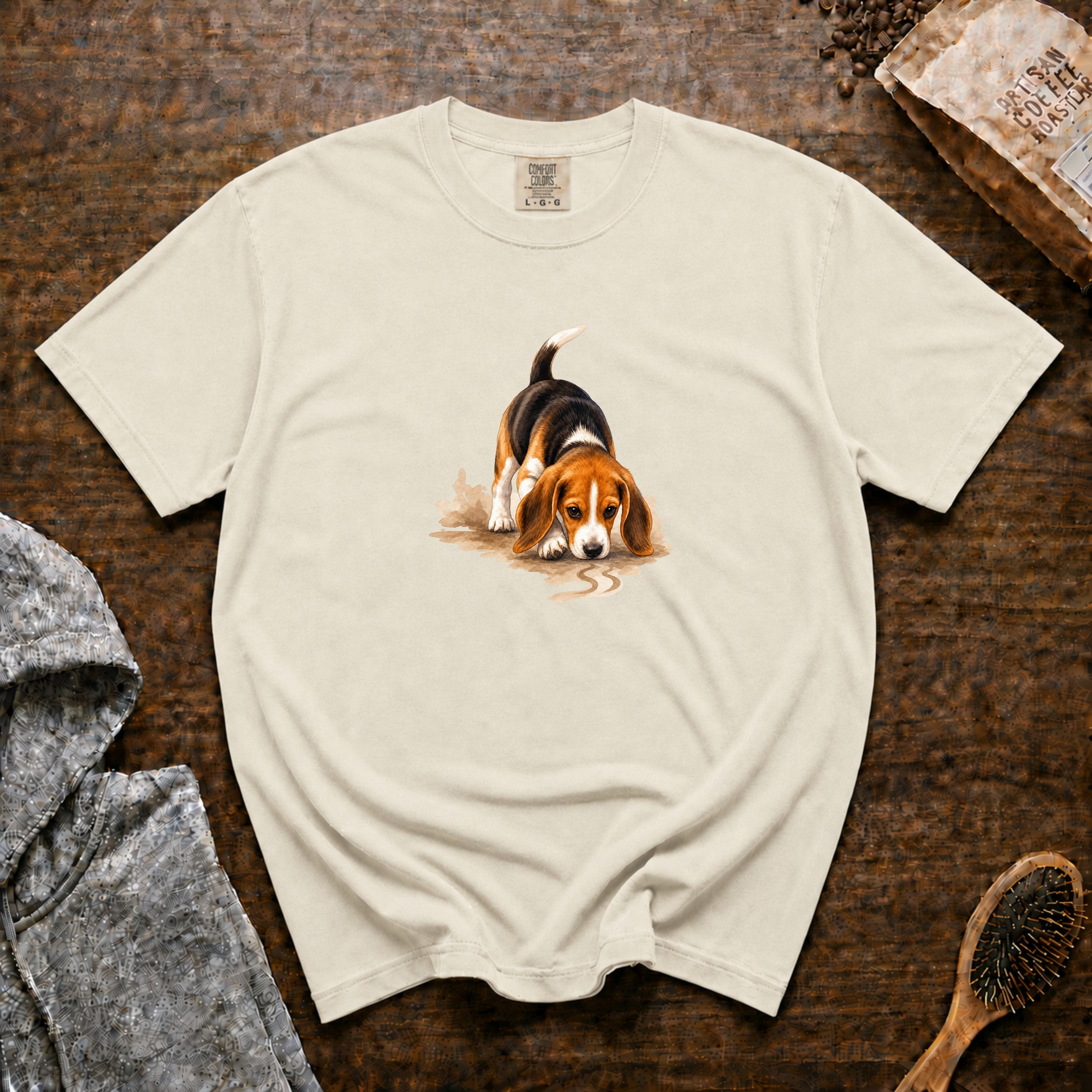 Beagle Nose First T-Shirt — Ivory