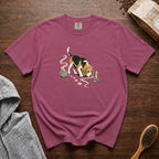 Beagle Sniff Trail House Blend T-Shirt — Berry