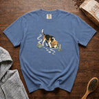 Beagle Sniff Trail House Blend T-Shirt — Blue Jean