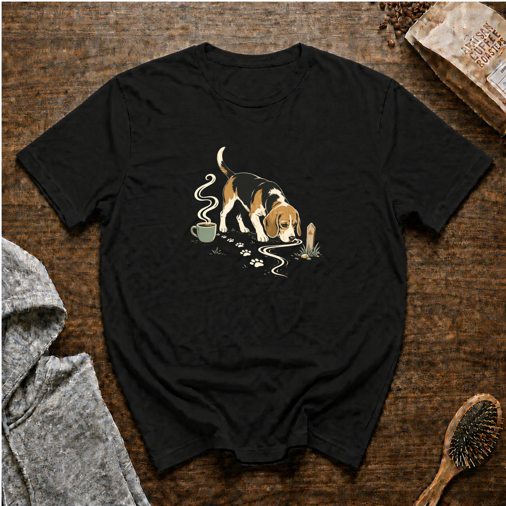 Beagle Sniff Trail House BlenfT-Shirt — Black