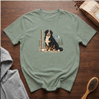 Bernese Mountain Dog Alpine Porch Mocha T-Shirt — Bay