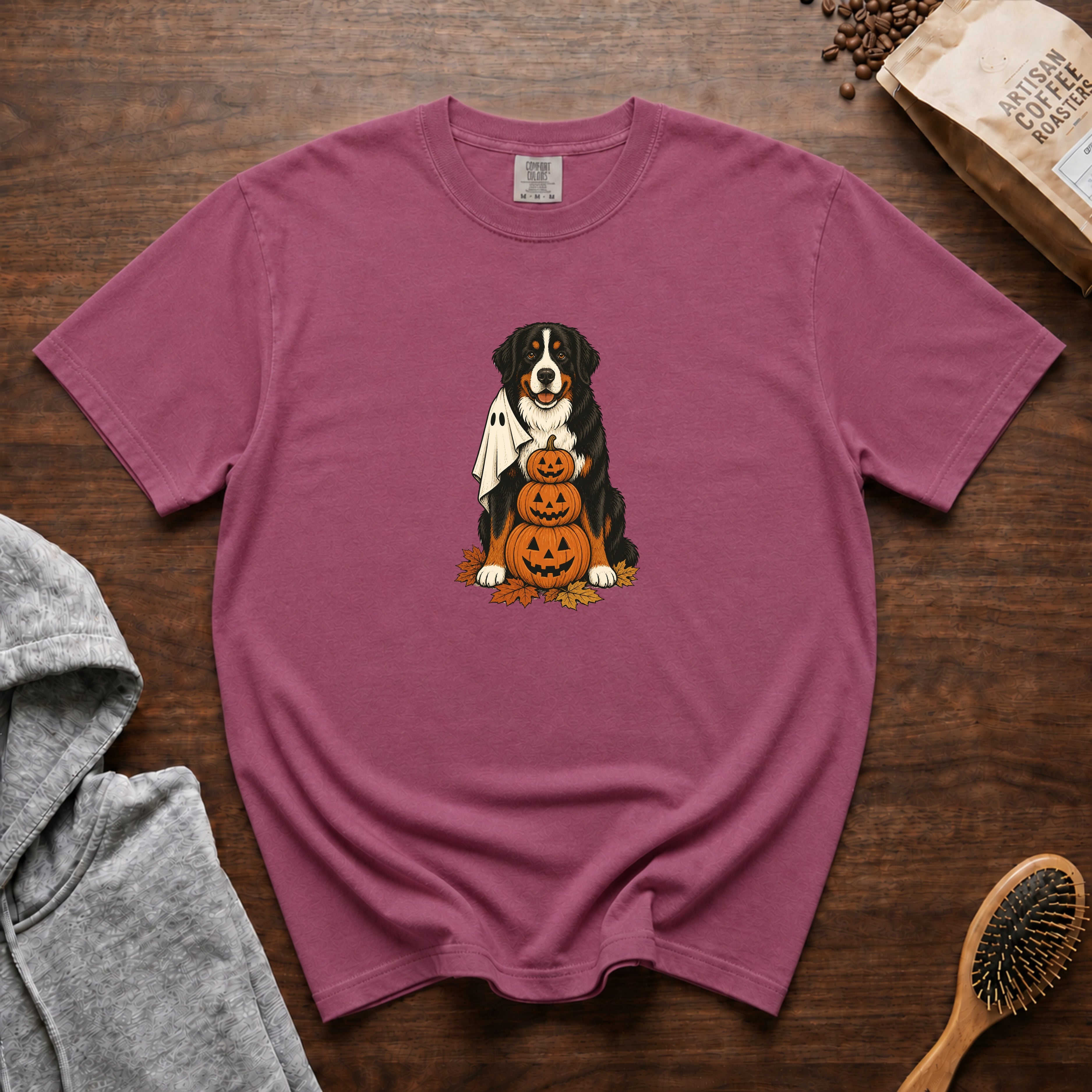 Bernese Mountain Dog Halloween T-Shirt — Berry