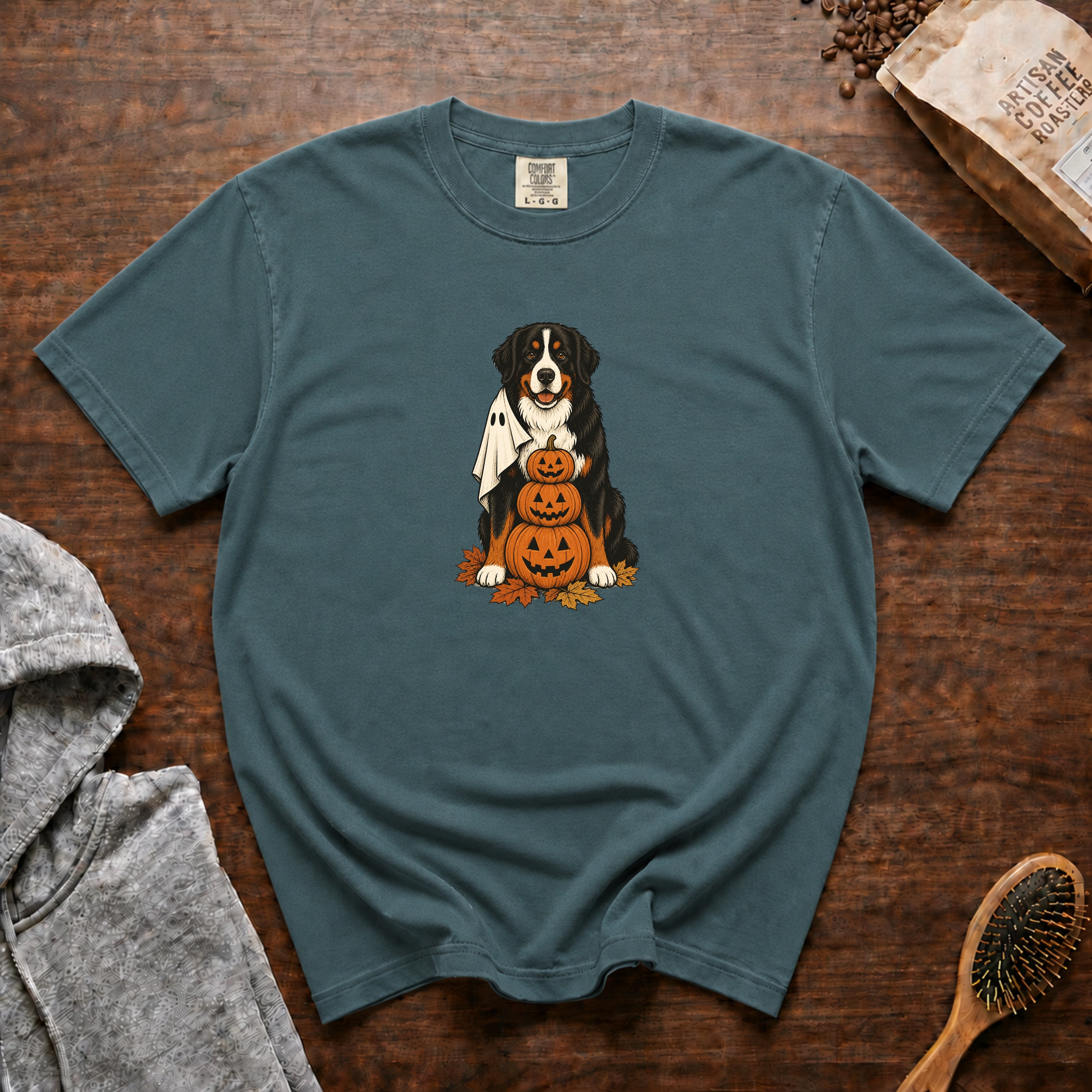 Bernese Mountain Dog Halloween T-Shirt — Blue Spruce