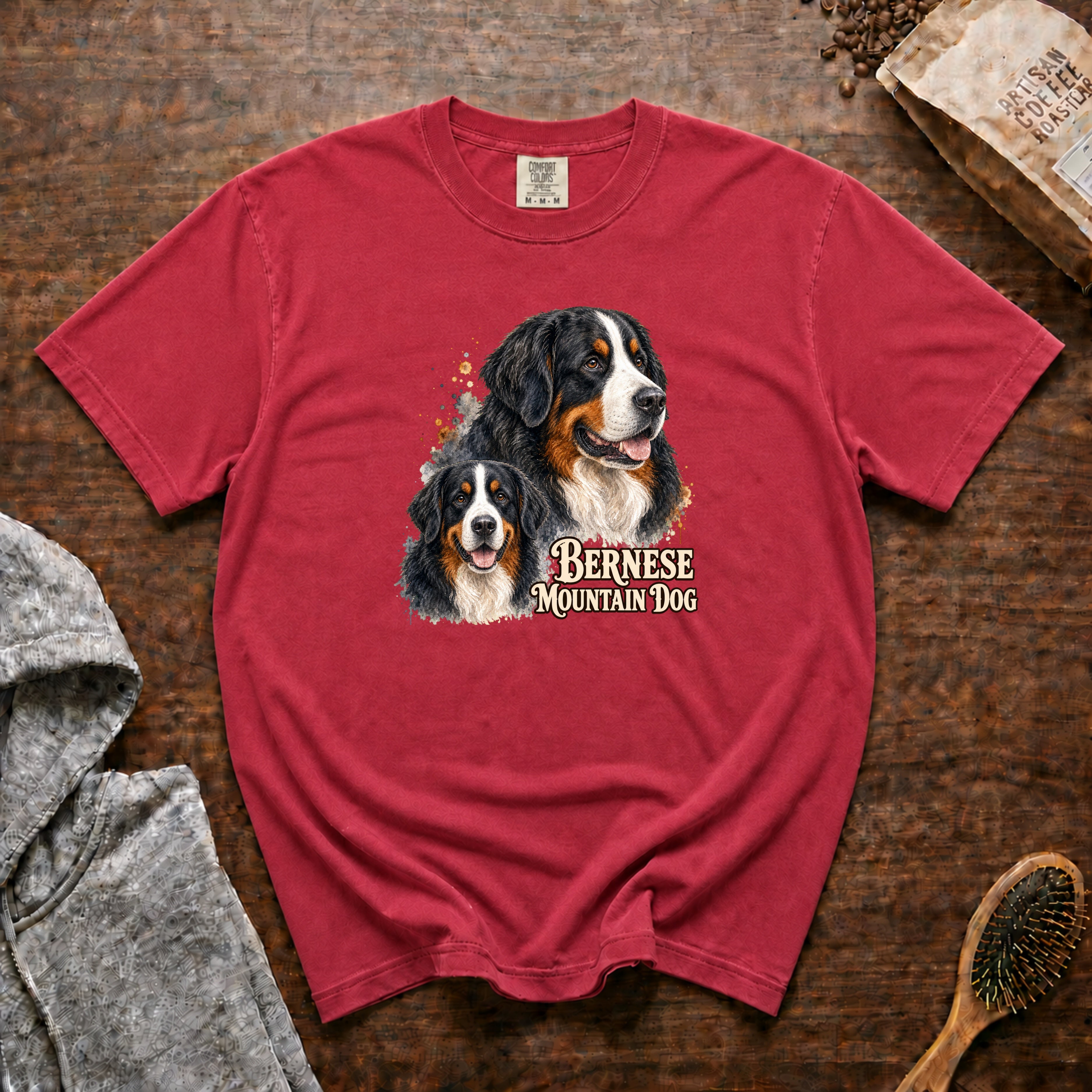 Bernese Mountain Dog T-Shirt — Crimson