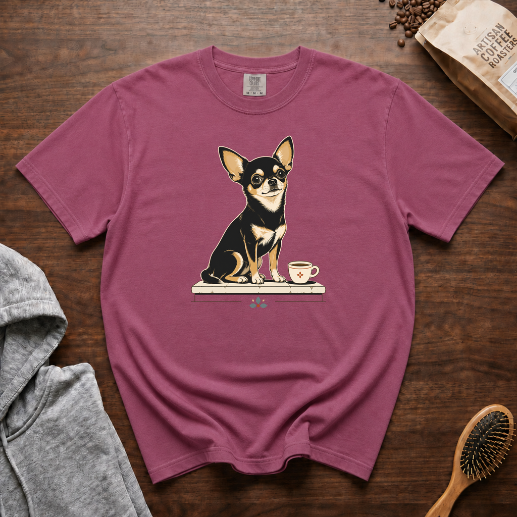 Chihuahua Tiny Roast Big Mood T-Shirt | Chi Coffee Lover Tee