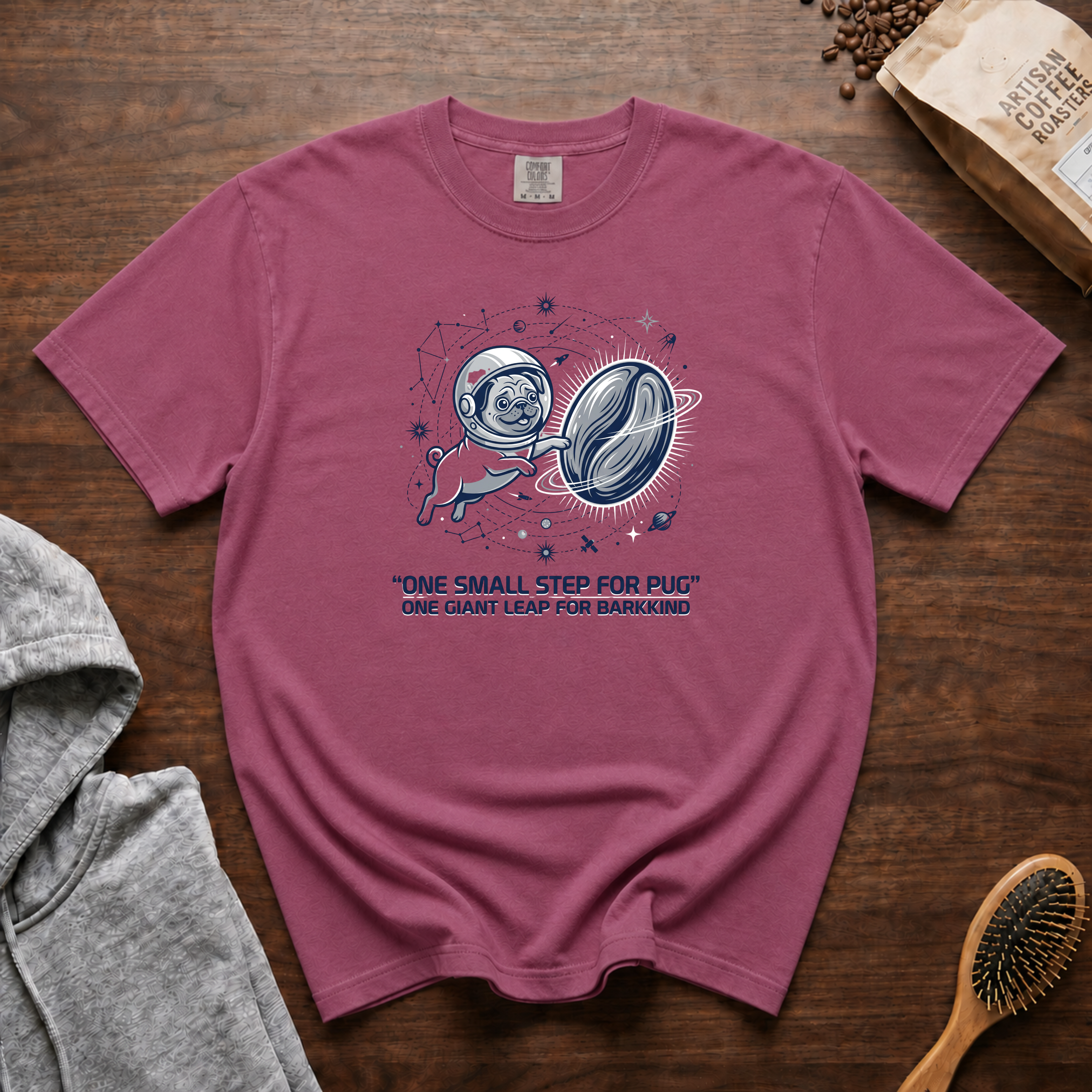 One Small Step For Pug T-Shirt | Funny Pug Dog Lover Tee