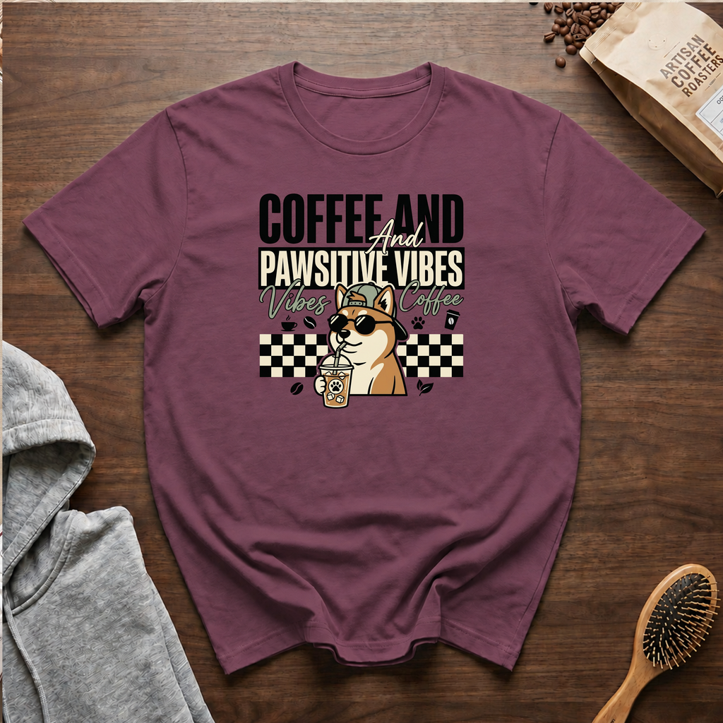 Coffee and Pawsitive Vibes T-Shirt