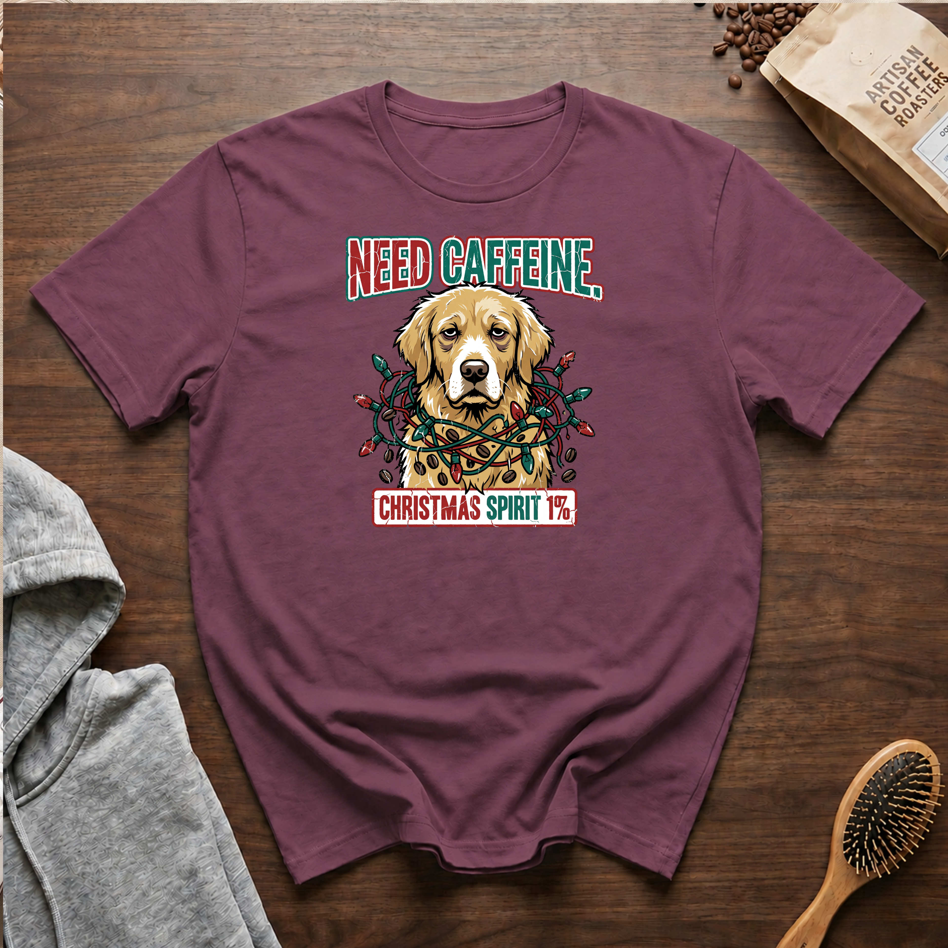 Need Caffeine Christmas Spirit 1% T-Shirt