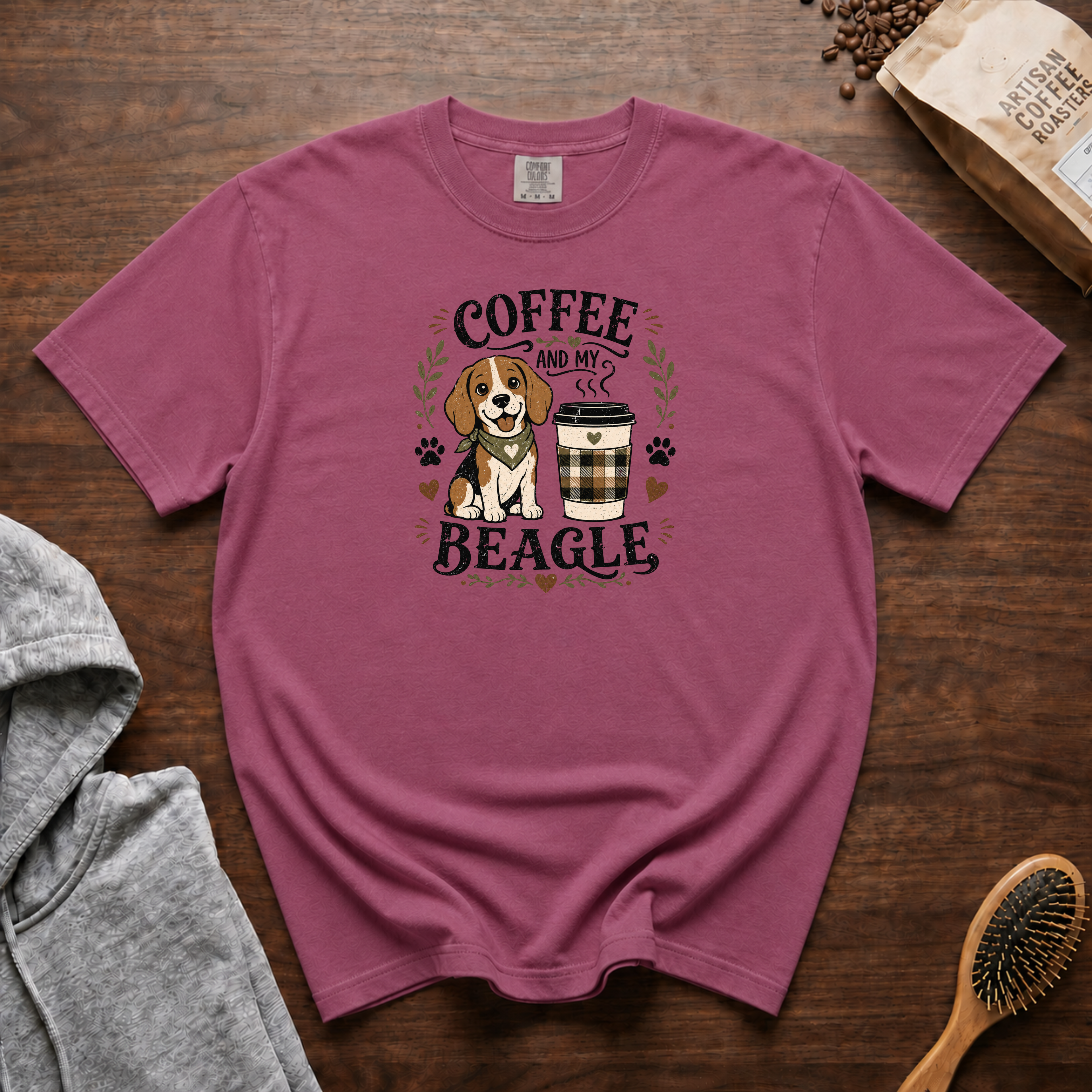 Coffee And My Beagle T-Shirt | Beagle Dog Lover Coffee Tee