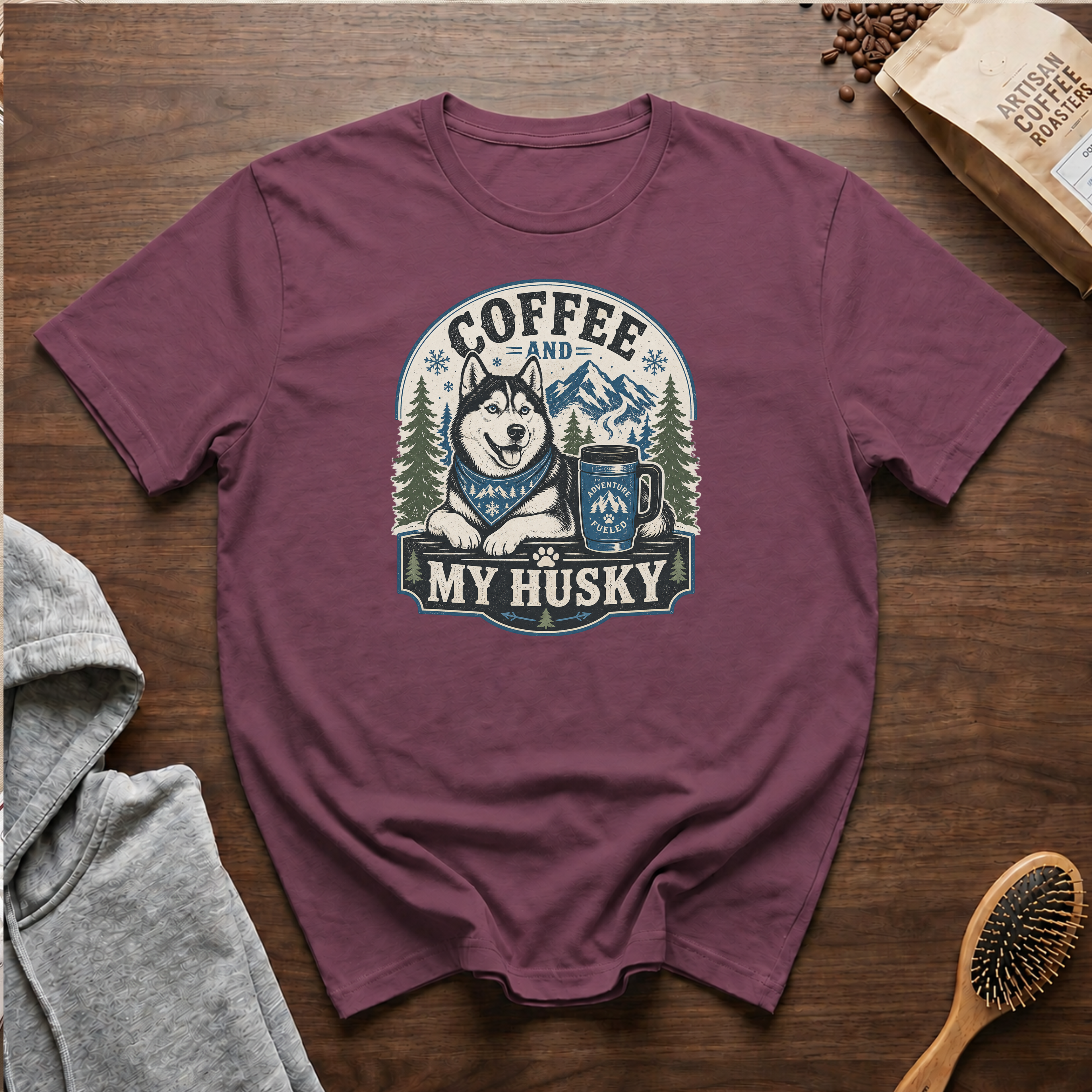 Coffee and My Husky T-Shirt