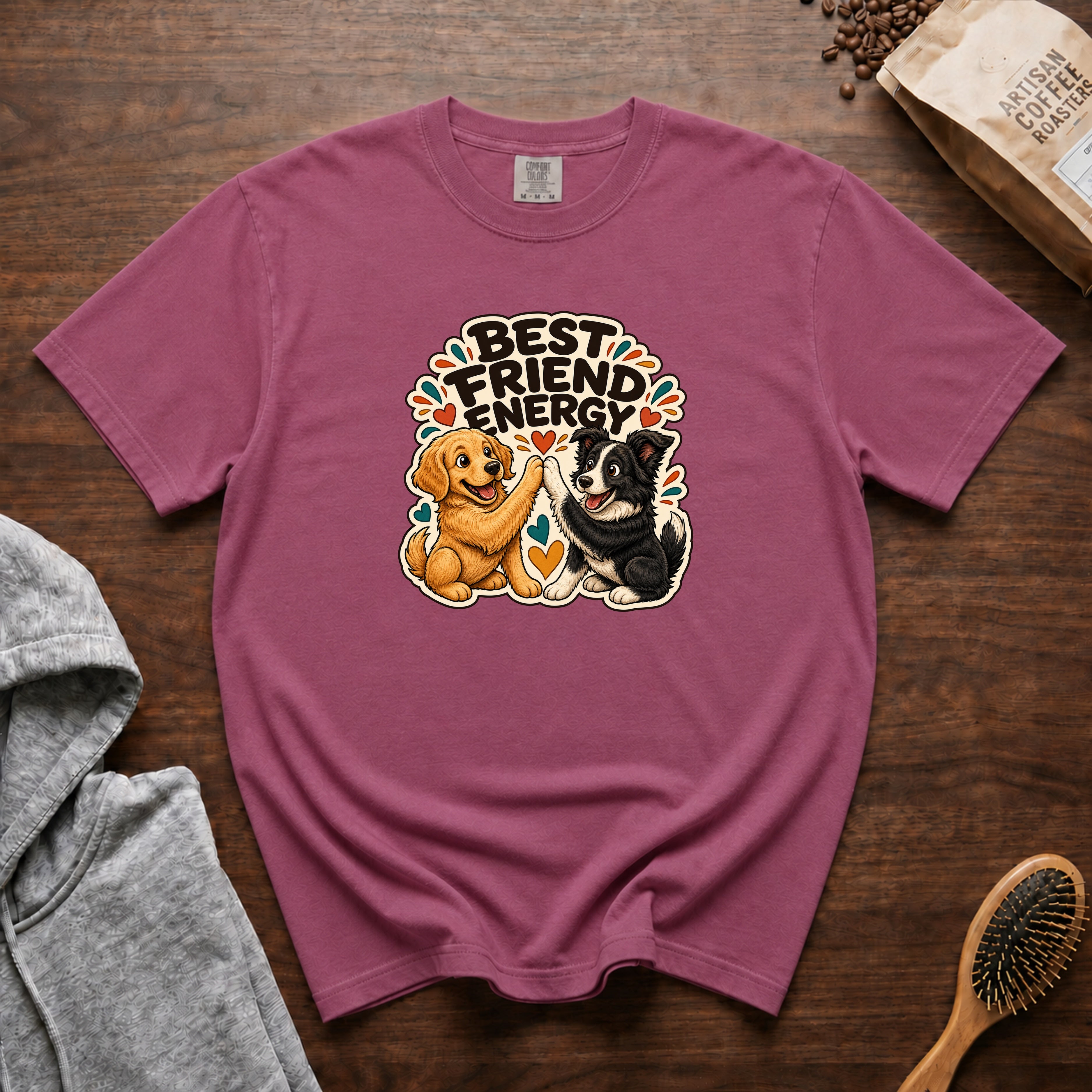 Best Friend Energy T-Shirt — Berry