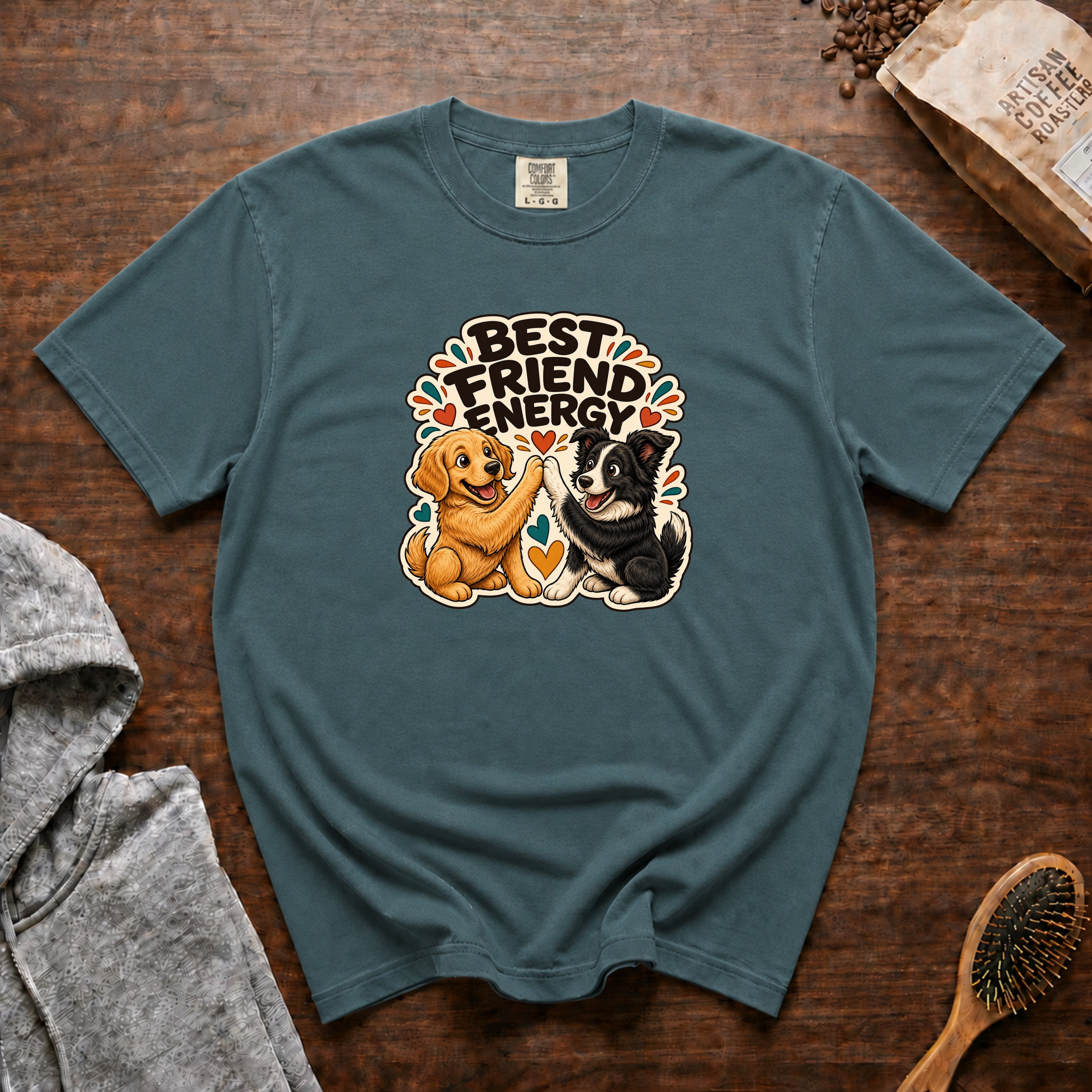 Best Friend Energy T-Shirt — Blue Spruce