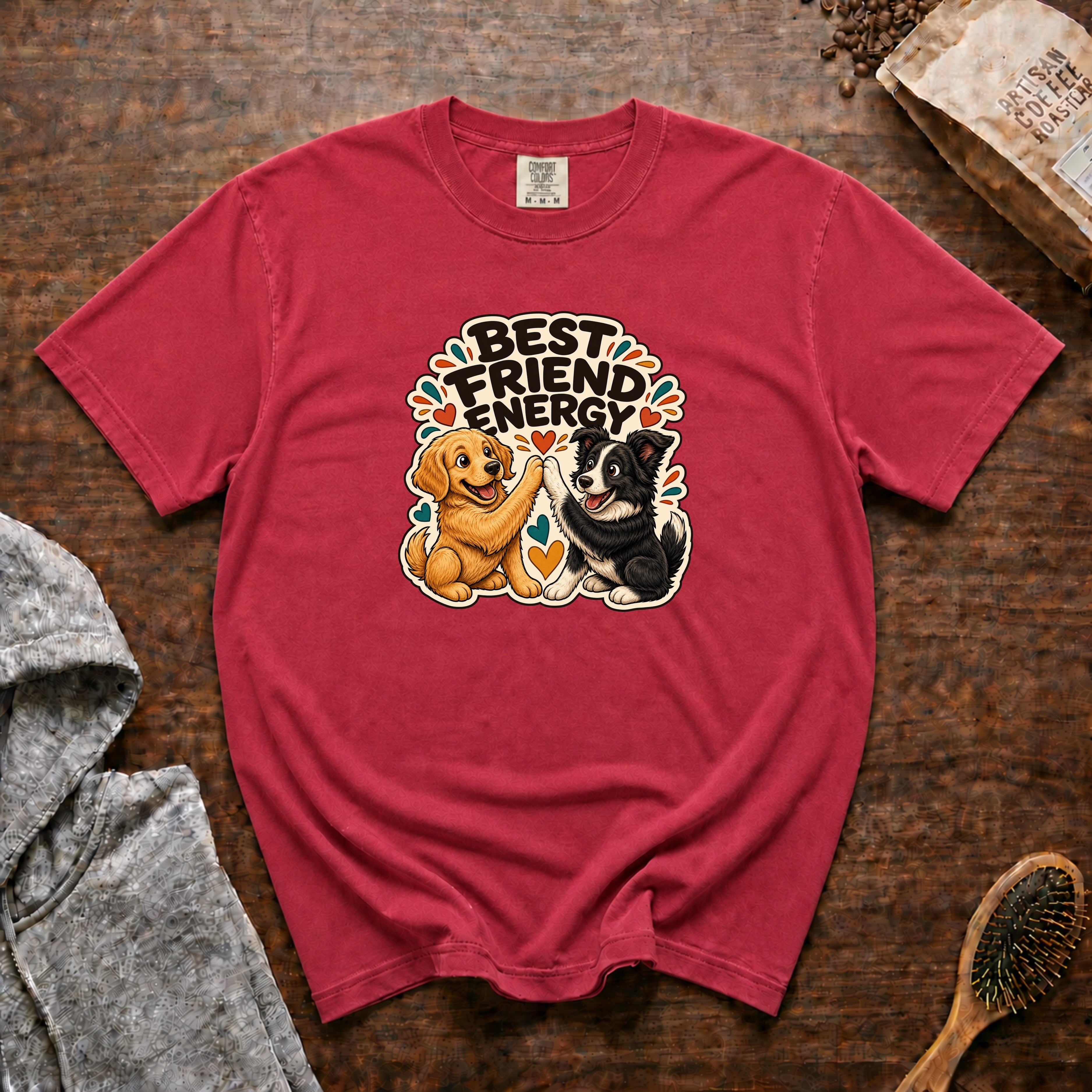 Best Friend Energy T-Shirt — Crimson