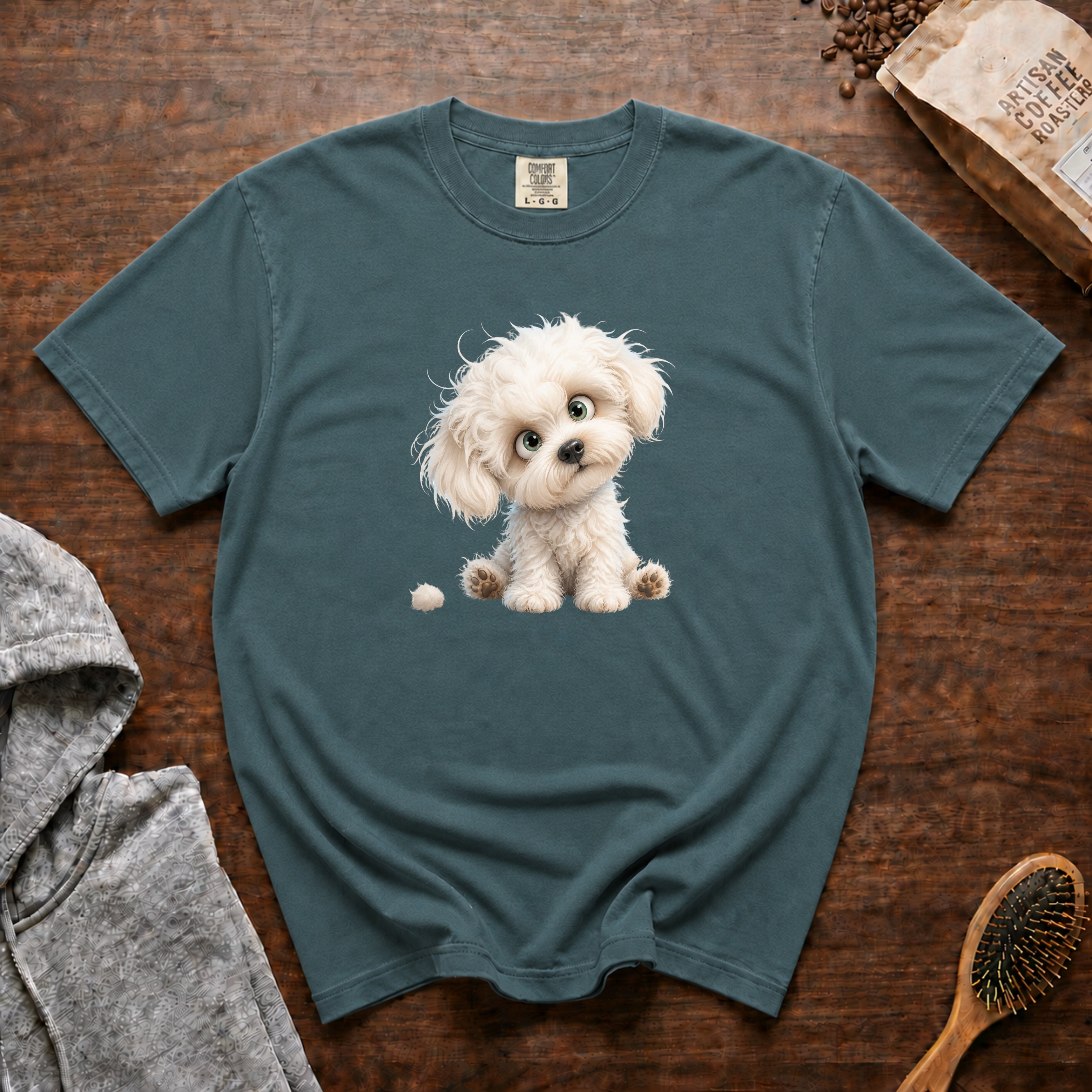 Bichon Frise T-Shirt — Blue Spruce