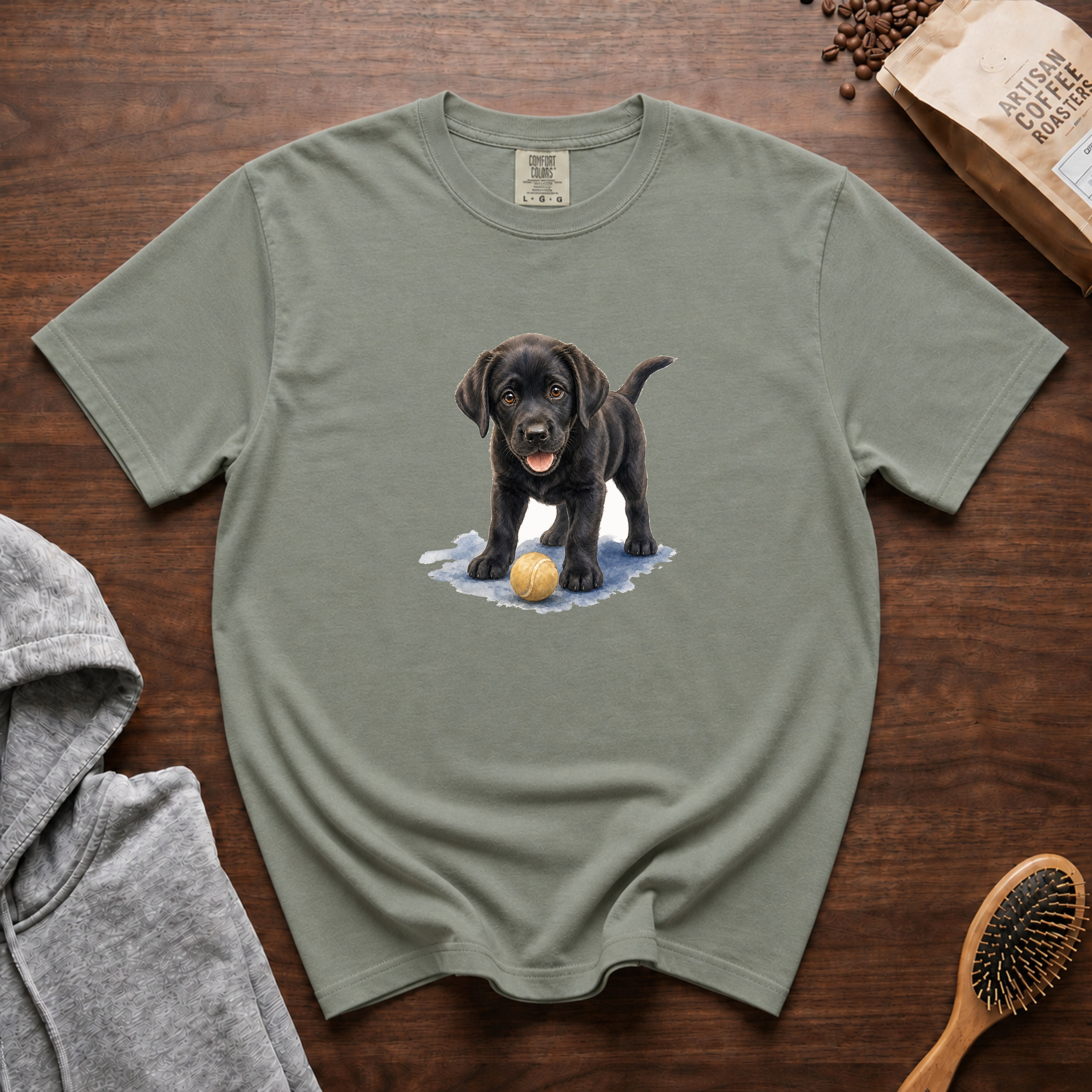 Black Lab And A Ball T-Shirt — Bay