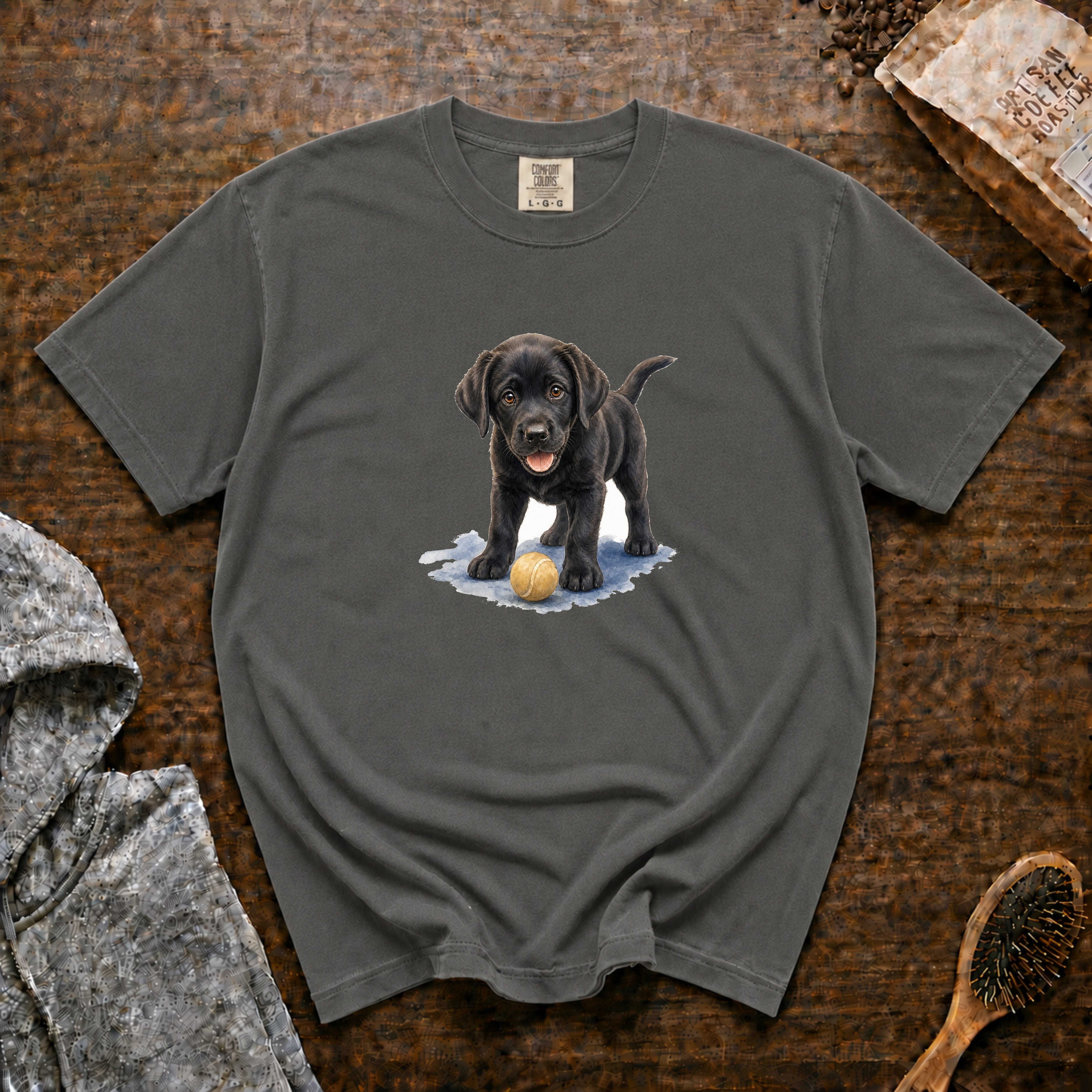 Black Lab And A Ball T-Shirt — Pepper