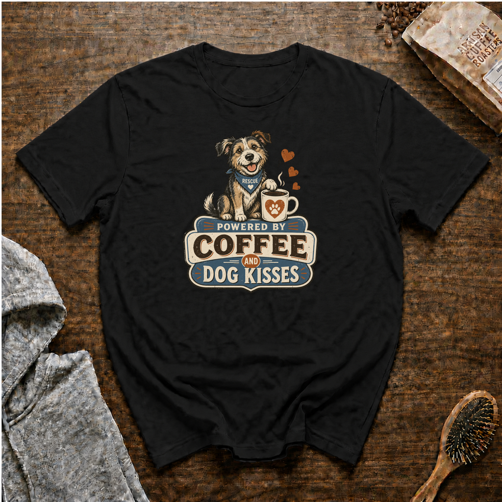 Powered by Coffee and Dog Kisses T-Shirt