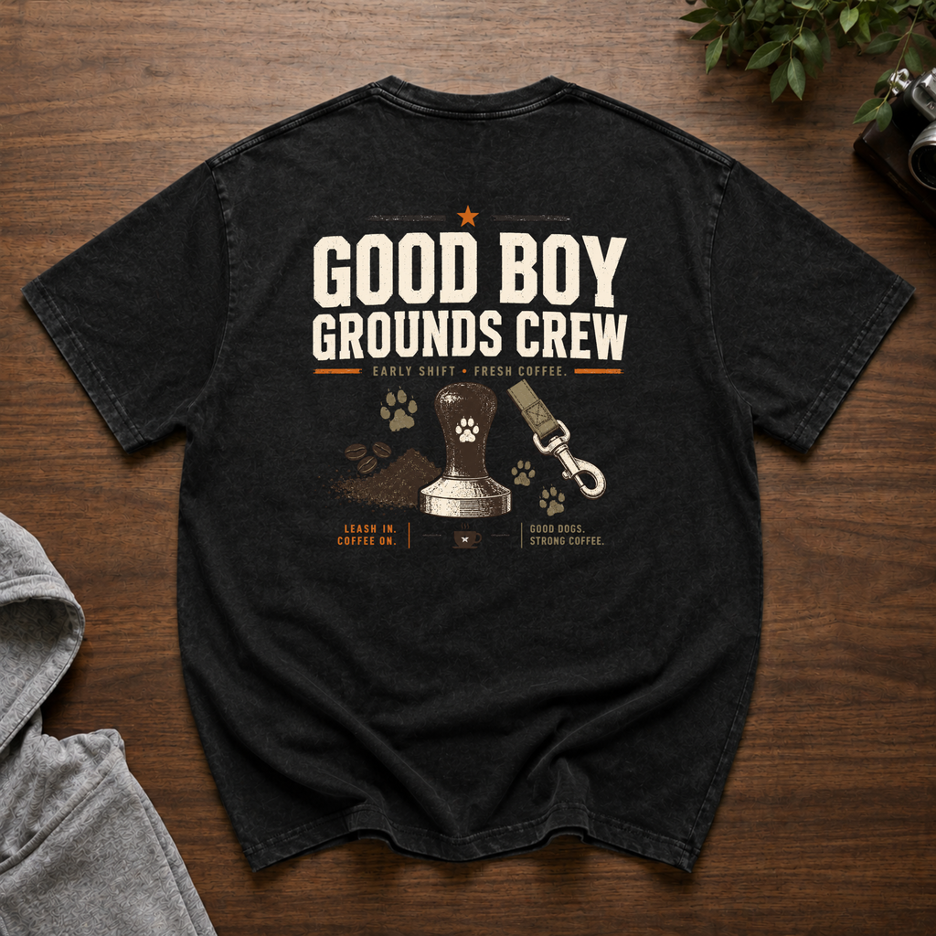 Good Boy Grounds Crew Snow Washed Oversized Cotton T-Shirt