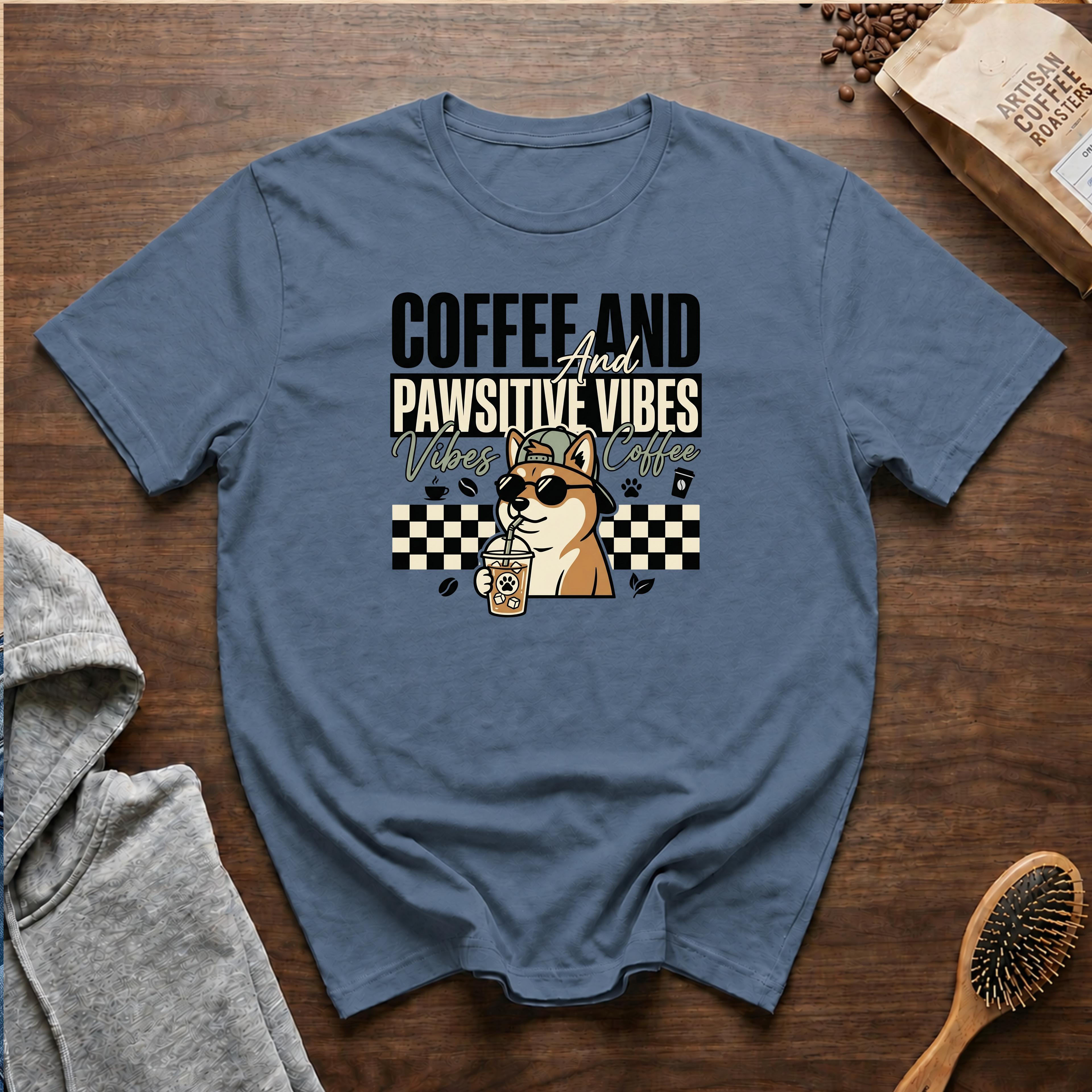 Coffee and Pawsitive Vibes T-Shirt