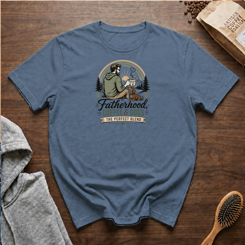 Fatherhood Coffee and Dogs T-Shirt