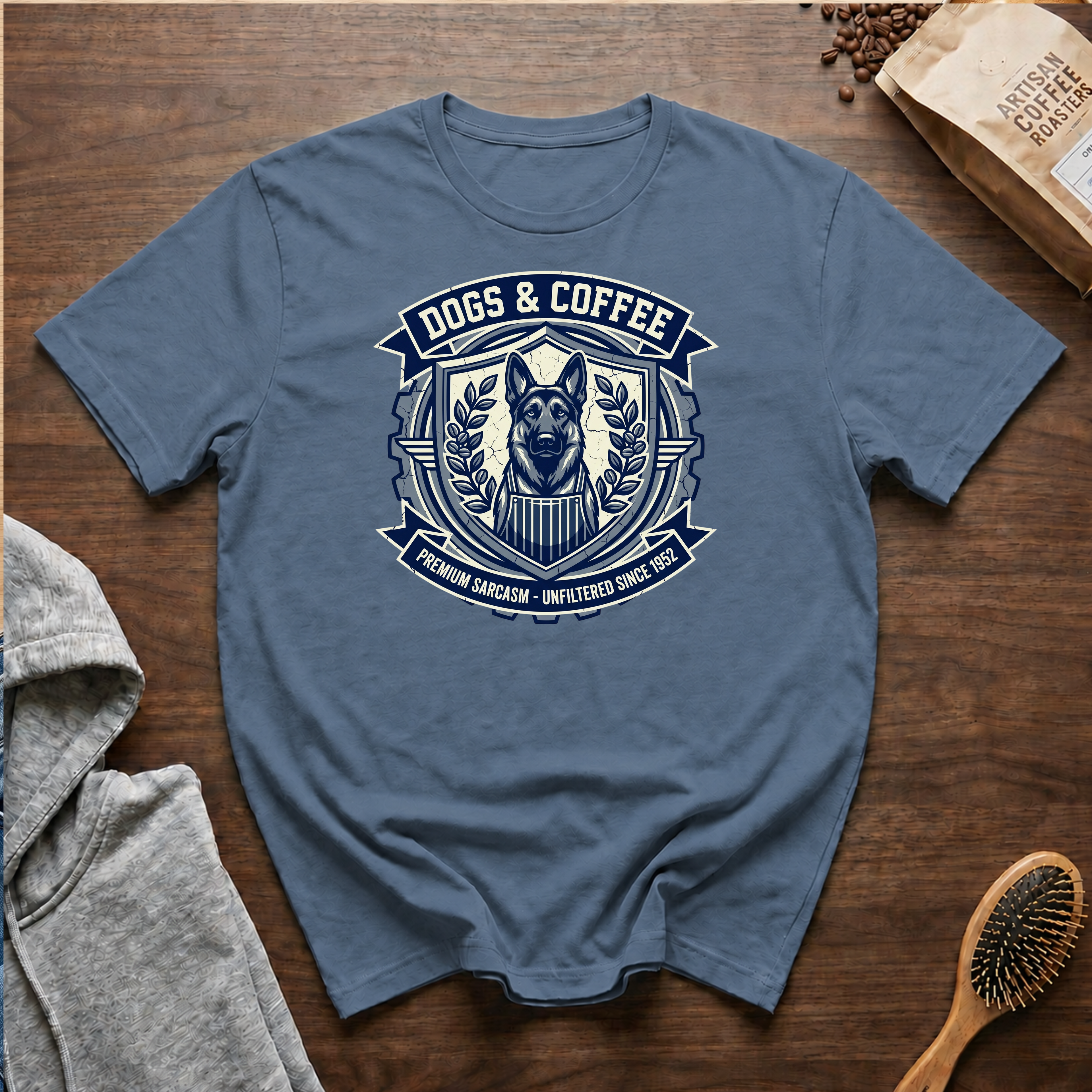 Dogs and Coffee Premium Sarcasm T-Shirt