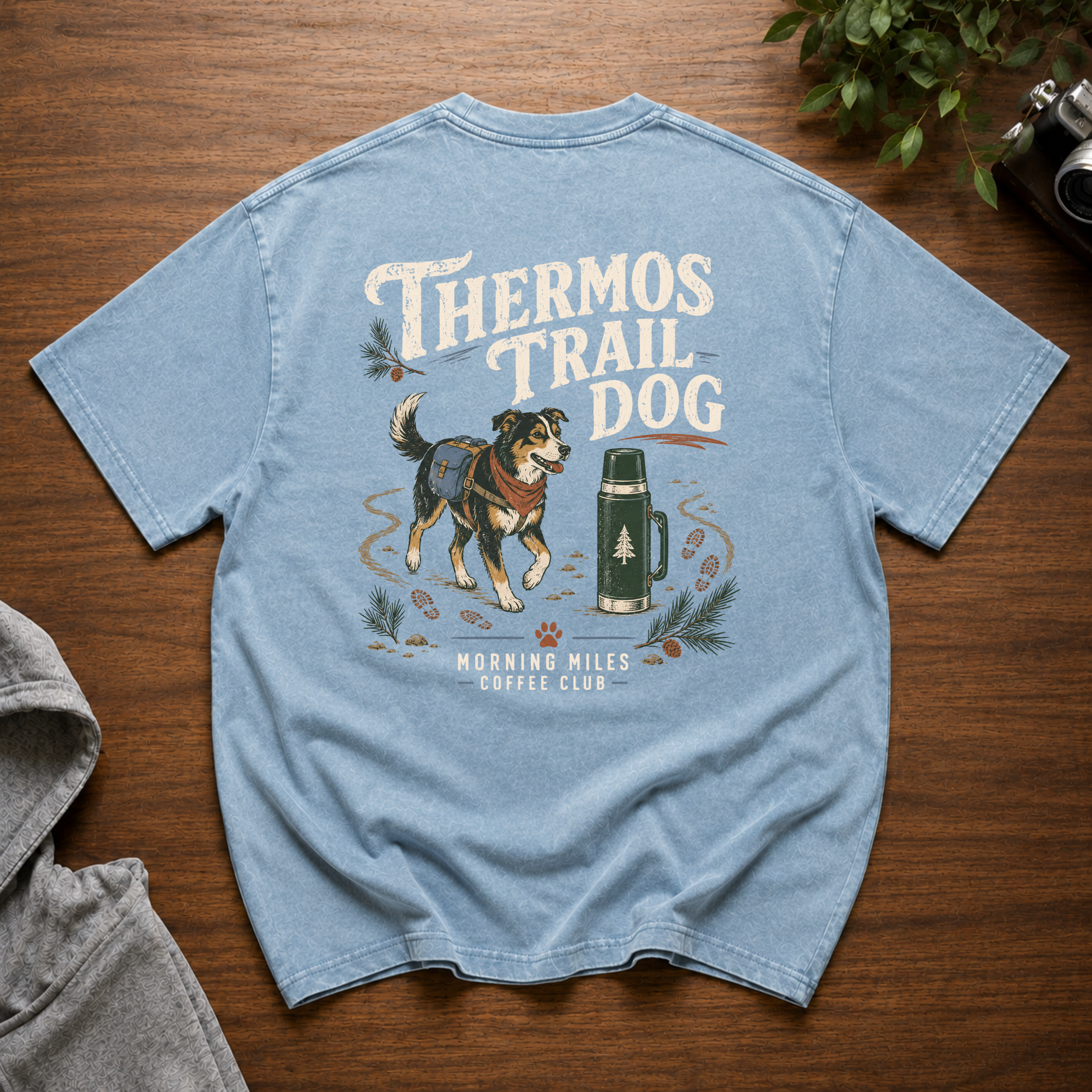 Thermos Trail Dog Cabin Wash Oversized Cotton T-Shirt