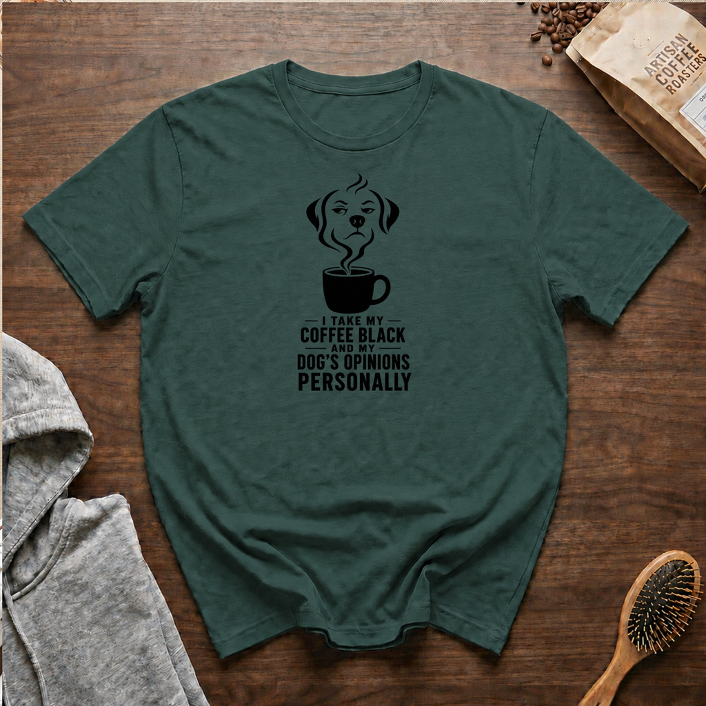 I Take my Coffee Black and my Dog's Opinions Personally T-Shirt